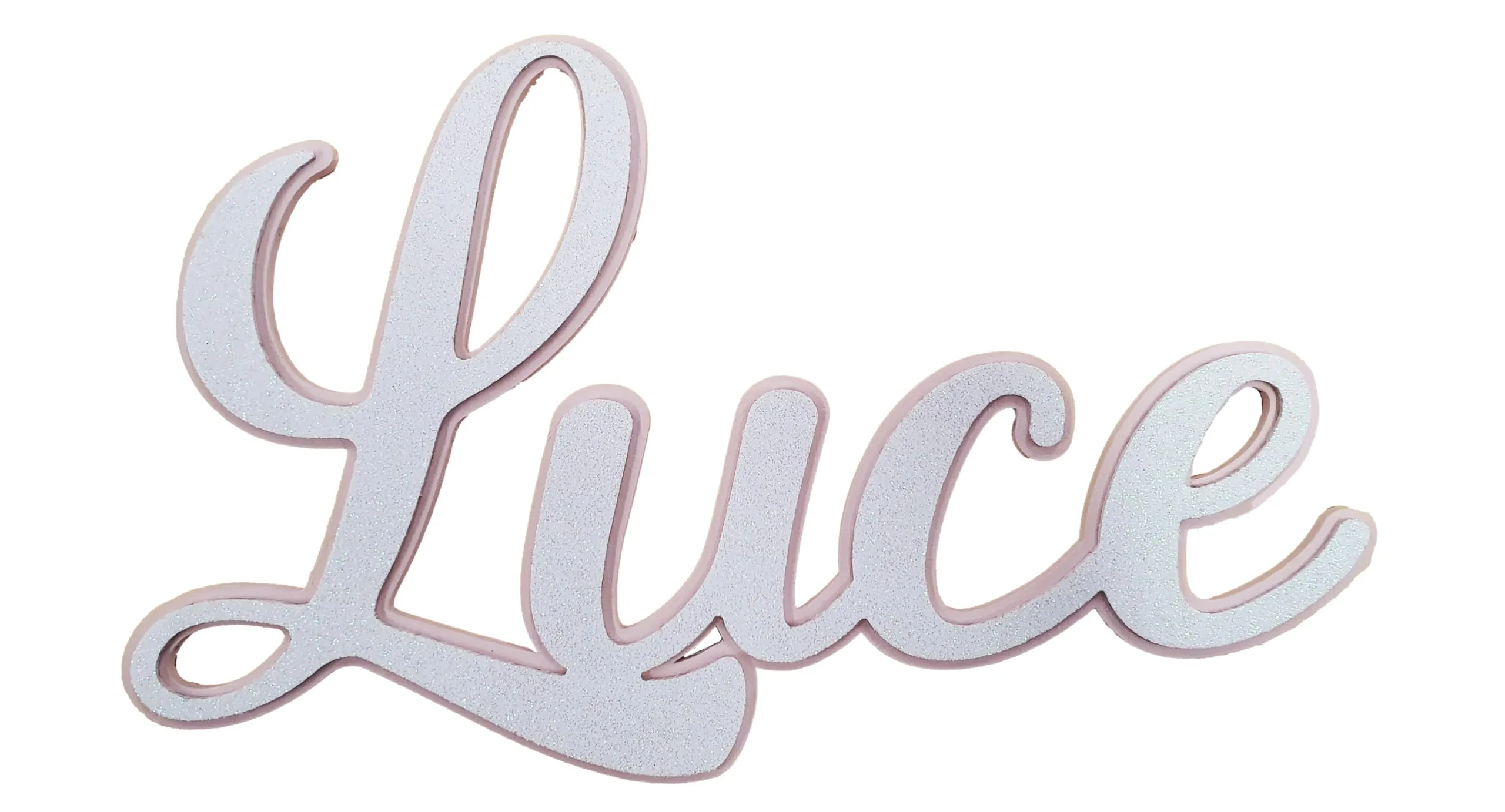 Nome Decorativo in Legno e fommy Personalizzabile, ideale per decorare fiocchi nascita - feste di compleanno o cameretta - molti colori disponibili