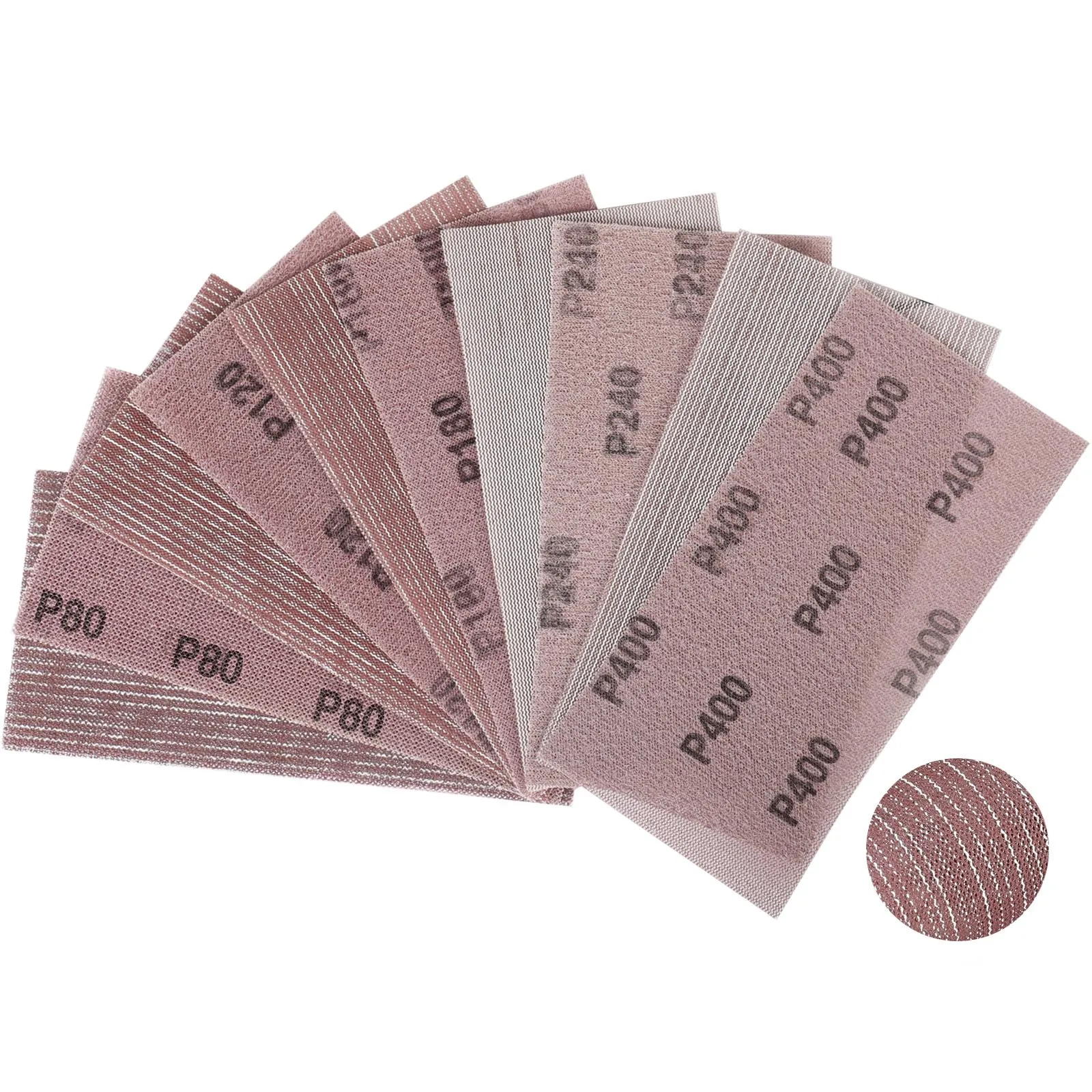 Sruhrak 50 pezzi di carta abrasiva, 125mm rete abrasiva 80/120/180/240/400 grana dischi abrasivi per levigatrici a secco levigatrici orbitali casuali