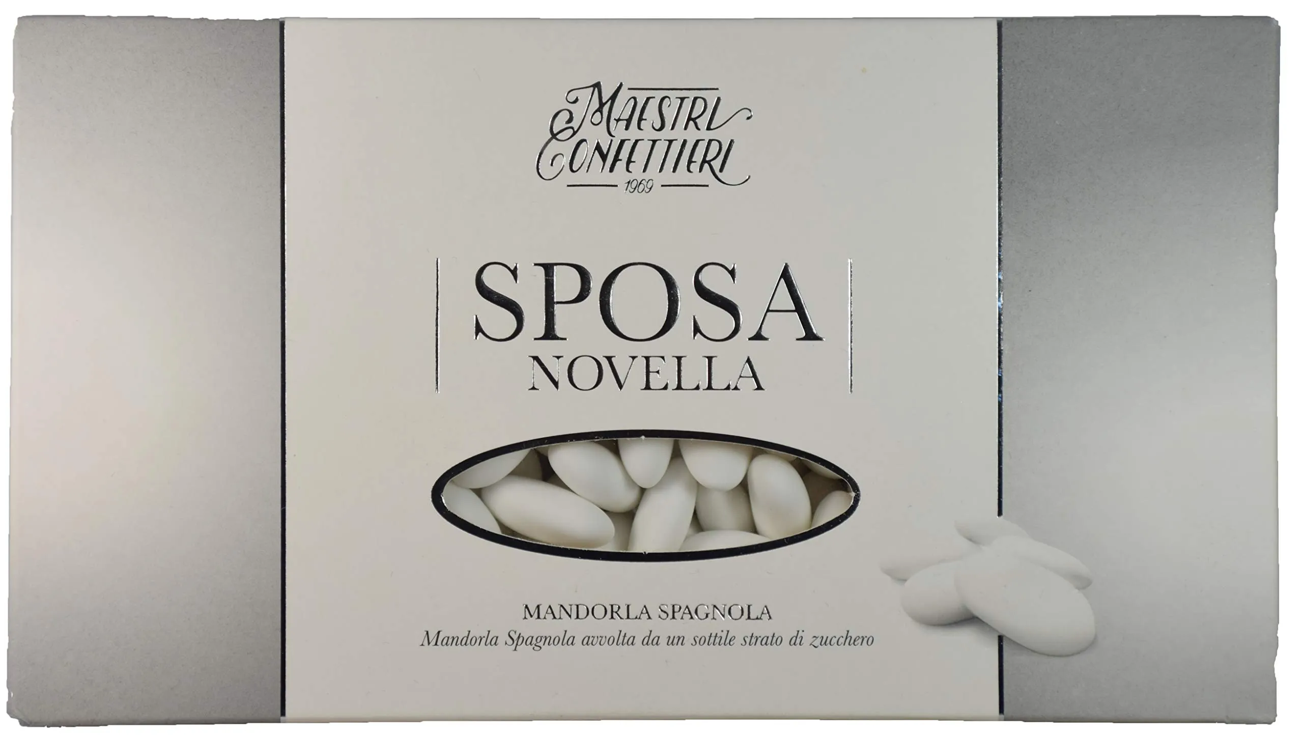 CONFETTI MAXTRIS SPOSA NOVELLA MANDORLA SPAGNOLA calibro 36, 1 KG BIANCO