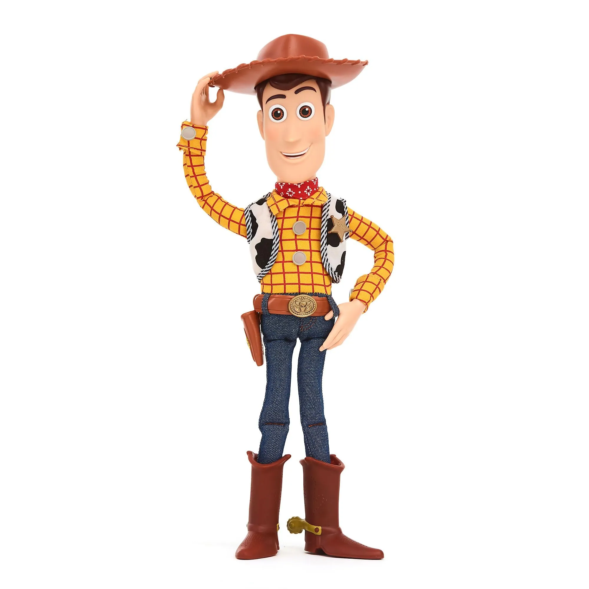 Disney Store Official Action Figure interattiva parlante di Woody, Toy Story, 39 cm, Pupazzo di Cowboy con Un repertorio di 15 Frasi in Inglese, interagisce con Altri Personaggi, dai 3 Anni in su
