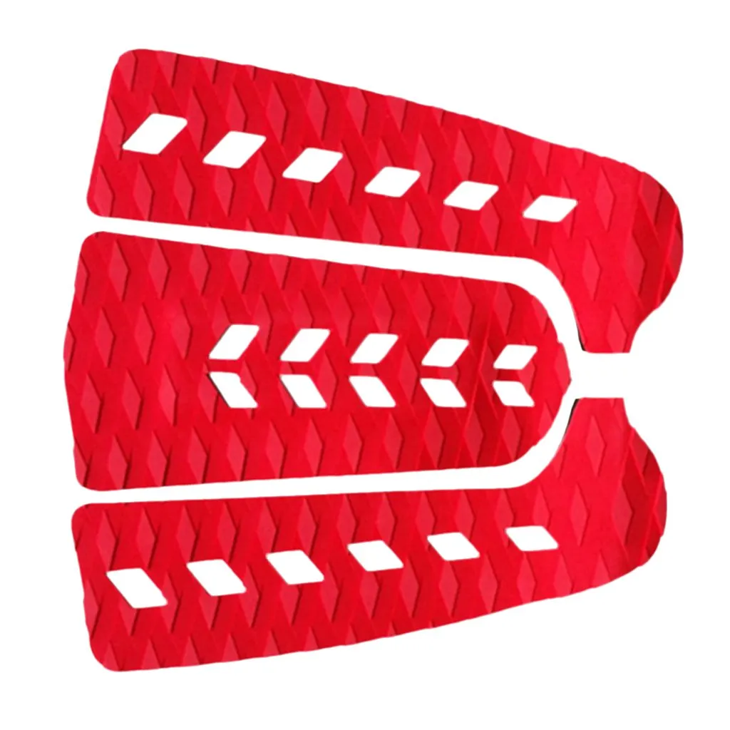 Milageto 3 Pezzi Tavola da Surf Traction Pad Skimboard Surf Traction Tail Pads Deck Grip - Rosso