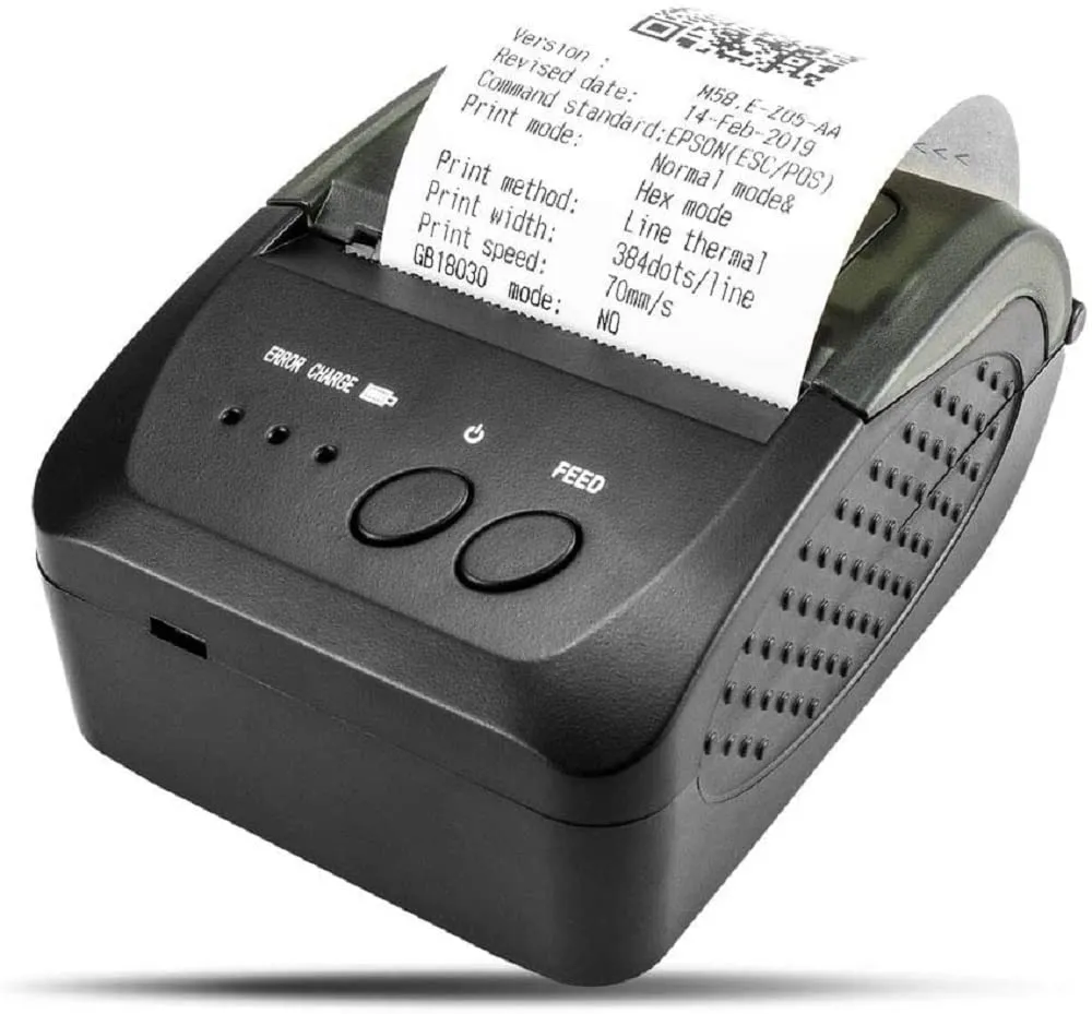 NETUM Stampante termica per ricevute Portatile da 58 mm con Bluetooth 4.0 e USB, Mini Stampante per Ricevute Supporto ESC/POS per Android/Windows (Cinturino Incluso)