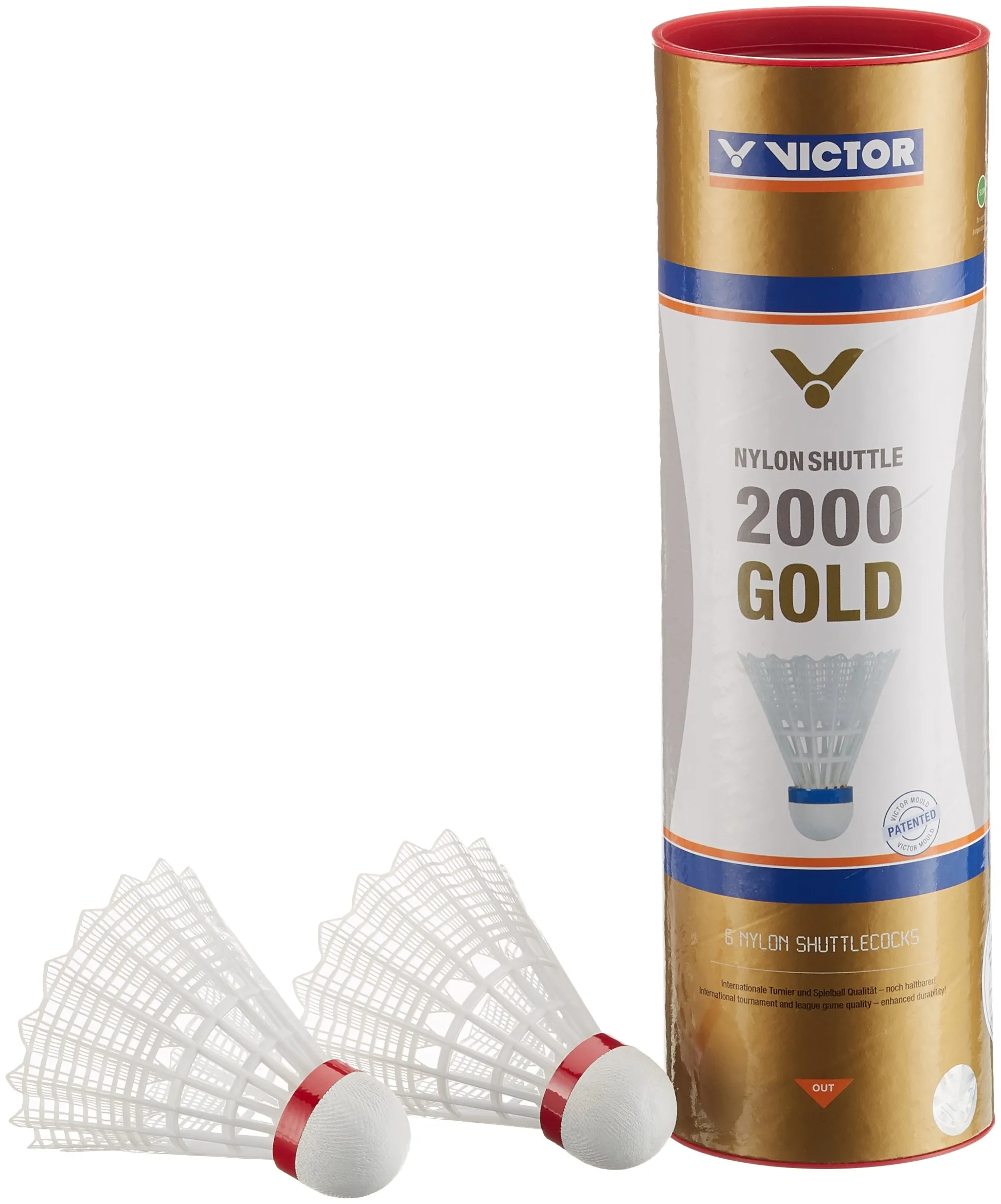 Victor - Shuttle 2000, Volani di nylon, set da 6, ,Rosso / Bianco