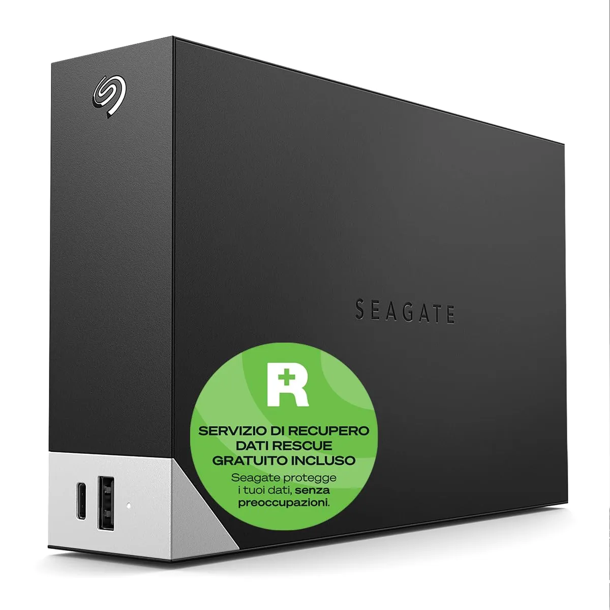 Seagate One Touch Hub 4TB, Hard disk esterno, per pc, PC Portatili e Mac, USB-C, USB 3.0, 1 Anni Mylio, Data Rescue Service (STLC4000400)