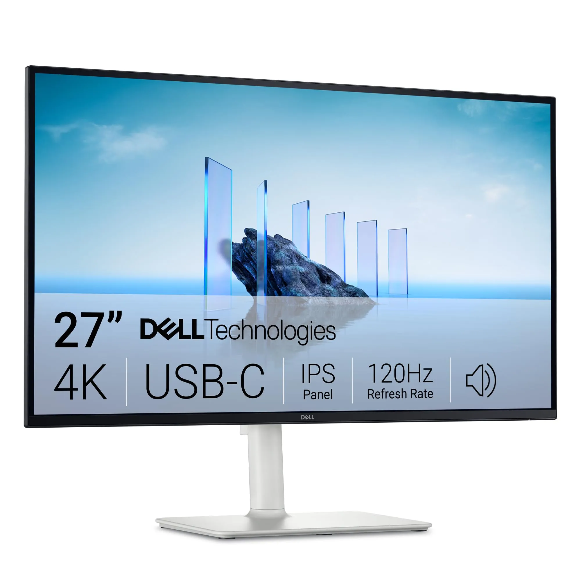 Dell 27 Plus USB-C Monitor - S2725QC, 4K UHD (3840x2160), 120Hz, IPS, 4ms, AMD FreeSync Premium, 99% sRGB, Regolabile in Altezza, Altoparlanti integrati, 2 USB-C, 2 HDMI, 3 Anni di Garanzia
