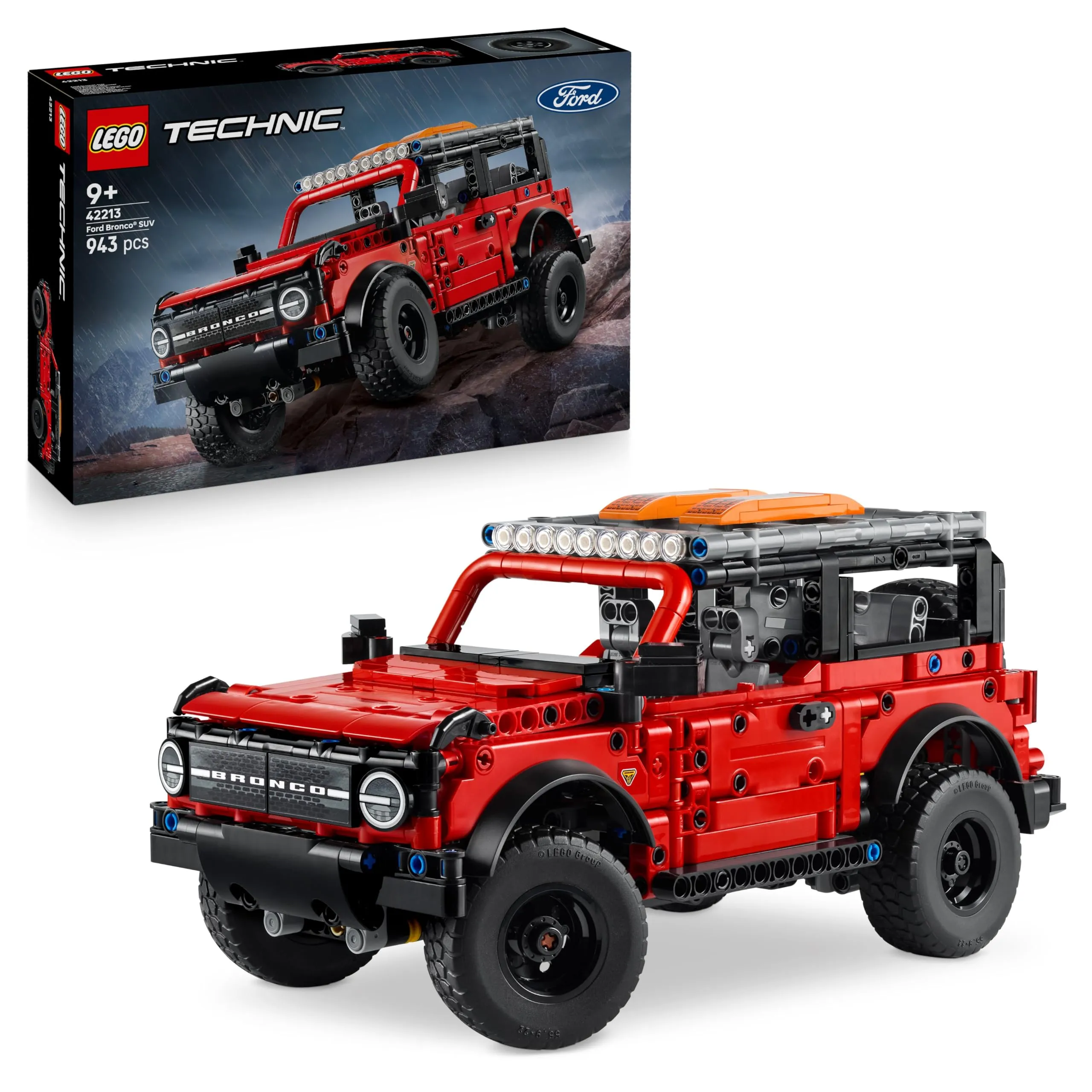 LEGO Technic SUV Ford Bronco - Macchina Giocattolo Off Road - Modellino di Auto con Porte Apribili, Motore V6, Sospensioni e Sterzo - Regalo da Collezione per Bambini da 9 Anni in su - 42213