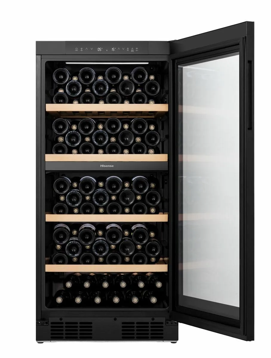 Hisense RW3N230GELF - Cantinetta vino da 108 bottiglie, Classe energetica F, Nero