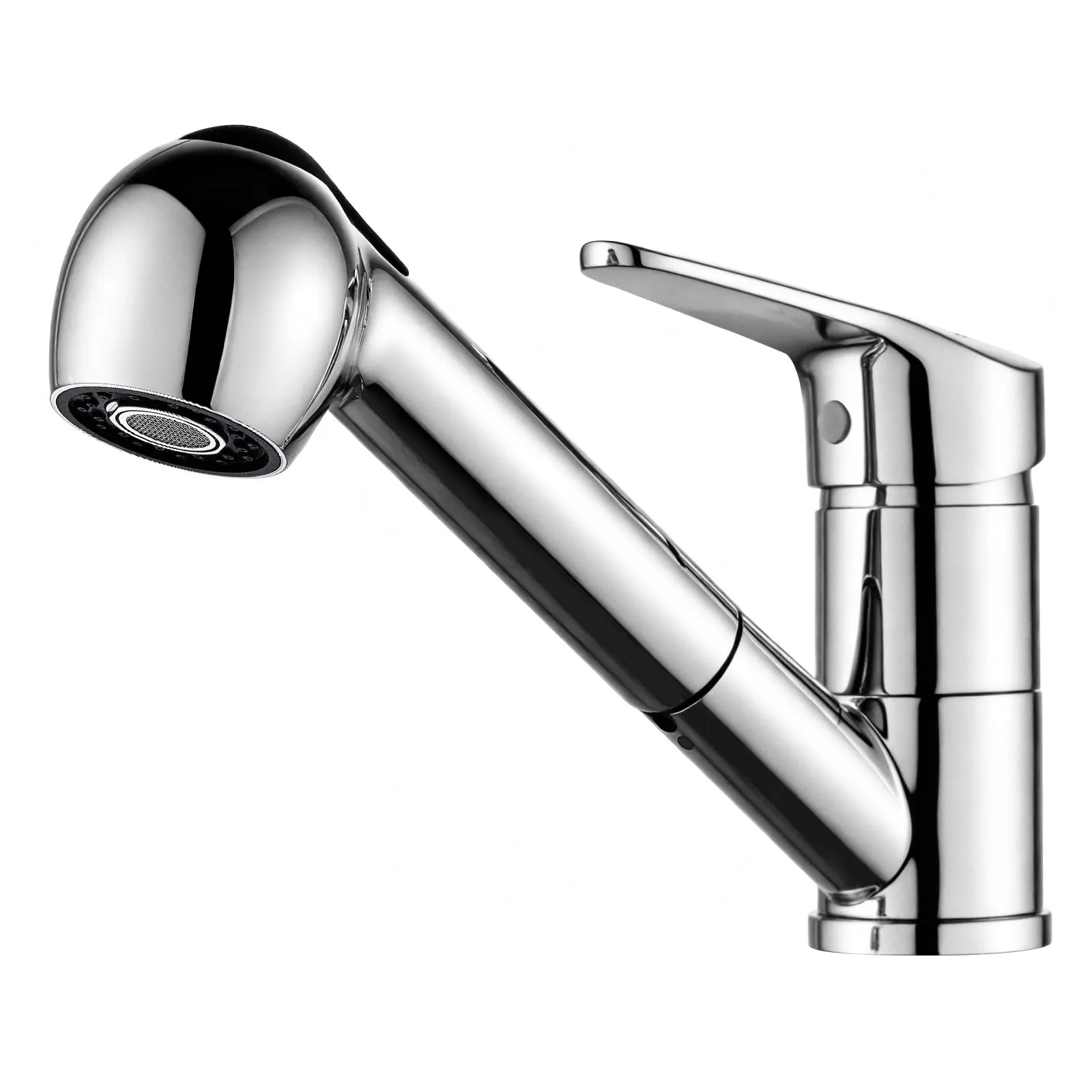 Ibergrif Rubinetto Lavello Cucina con Doccetta Estraibile - Miscelatore Cucina Monocomando 360°Girevole, Regolazione Caldo/Freddo | Design Moderno, Risparmio Idrico | Acciaio,Cromato, M14550