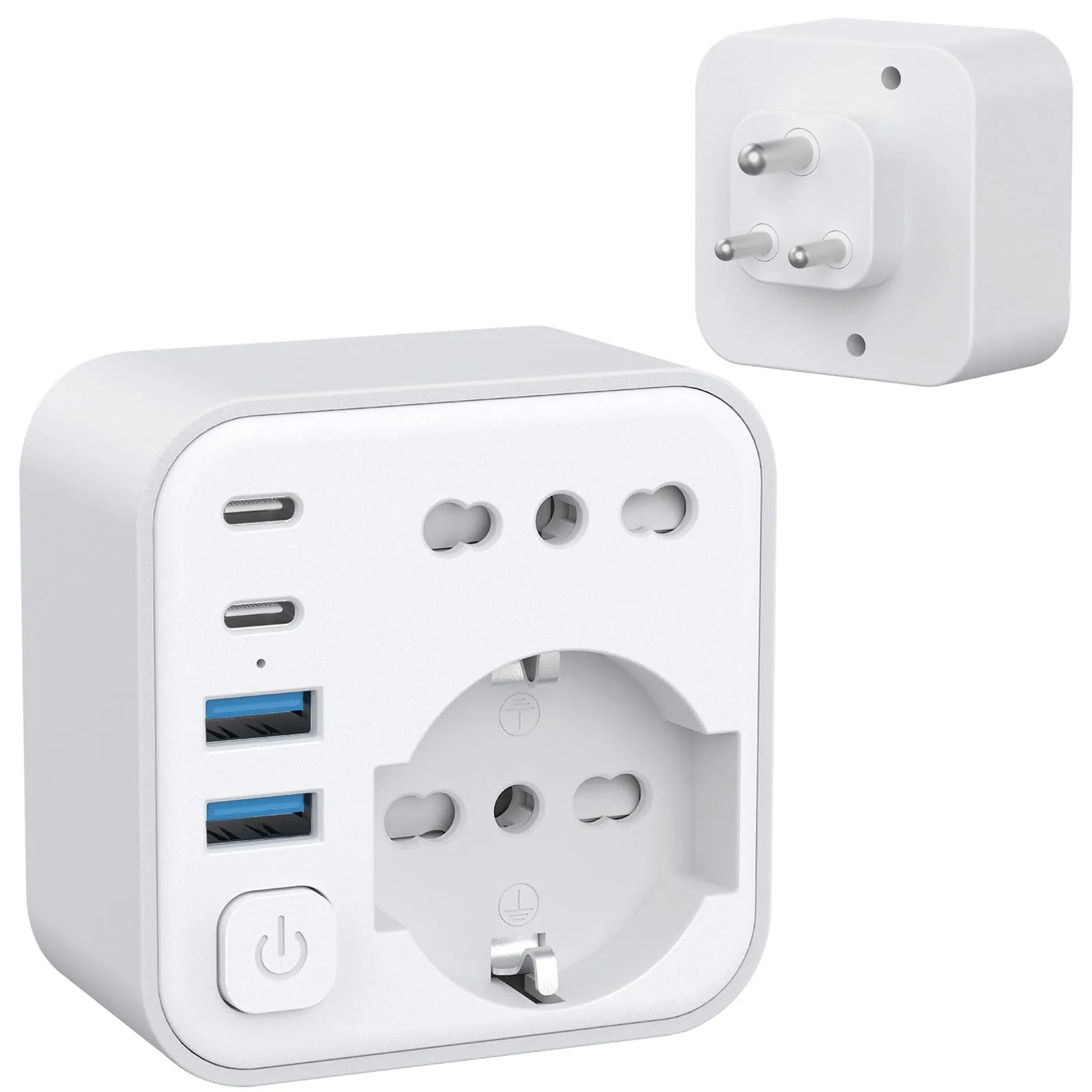 Aochxin Adattatore Presa Giappone, 6 in 1 Adattatore Giappone Italiano con 4 USB, per Giappone, Cina, Filippine, America, Canada, Adattatore Prese Giappone, 3680W, Spina da Viaggio (Tipo A)