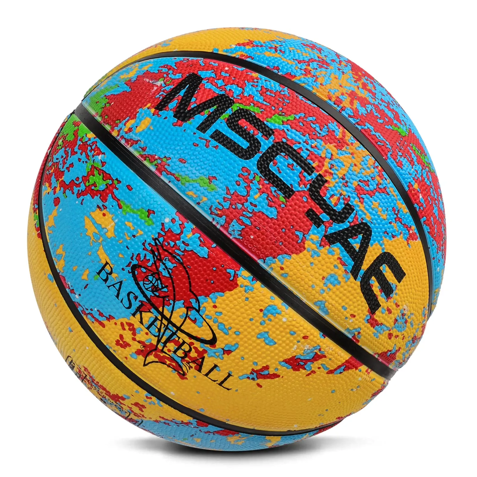 MSCYAE Pallone da pallacanestro misura 5 e 3, mini pallone per bambini giovani, gomma per esterni, colore arancione
