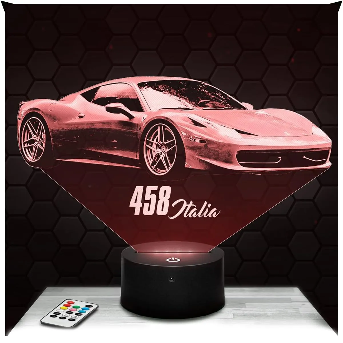 Lampe de chevet, Veilleuse Tactile Voiture sportive Aventador Lampe 3D LED illusion, Idée cadeau Noël anniversaire garçon et fille Lampe de nuit chambre d'enfant ou adulte TOP