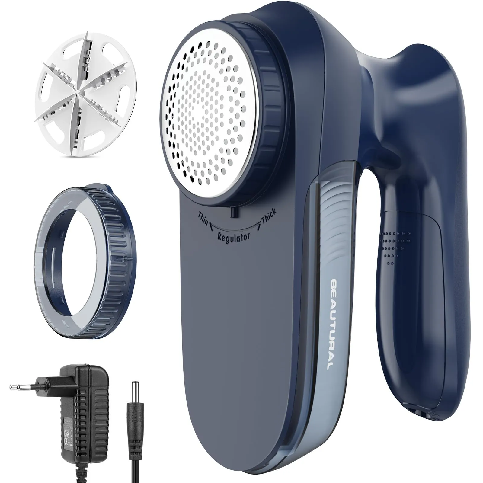 BEAUTURAL Levapelucchi Elettrico Domestico, Rasoio Elimina Pelucchi Potente ed Efficace per abiti e tessuti, con Alimentatore AC e Batteria per Rimuovere Lanugine, Perfetto per la Famiglia