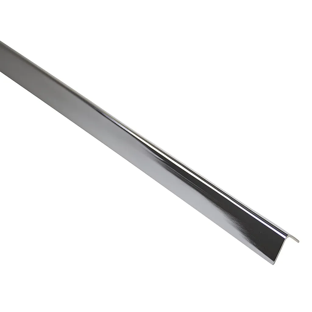 Profilo Angolare in Alluminio da 2 Metri | Finitura Cromo Lucido e Satinato | 6 Misure Disponibili per Rifiniture Perfette (Cromo Lucido, 25 x 25 mm)