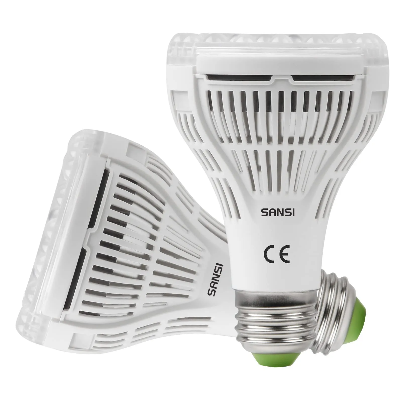 SANSI 15W lampade LED per piante, Spettro Completo Luce di Coltivazione E27, Grow light Lampada per Piante Semina, Crescita, Fioritura, Fruttificazione, Set di 2