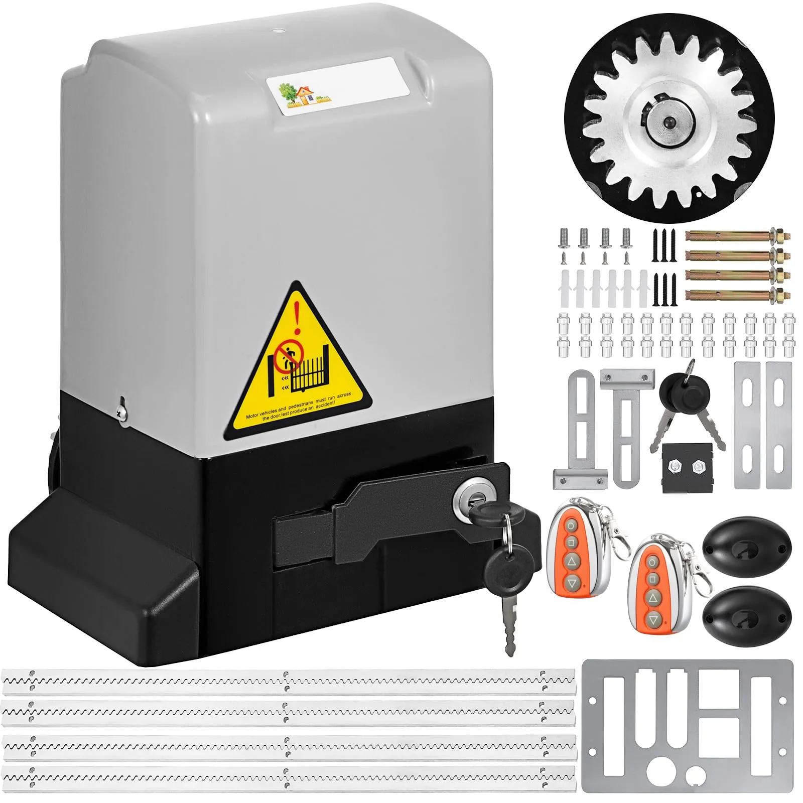 VEVOR 4M Cancello Scorrevole, Apricancello per Garage Elettrico, Porte Scorrevoli per Operatore, Facile da installare per Telecomando Porte da Garage (600KG)