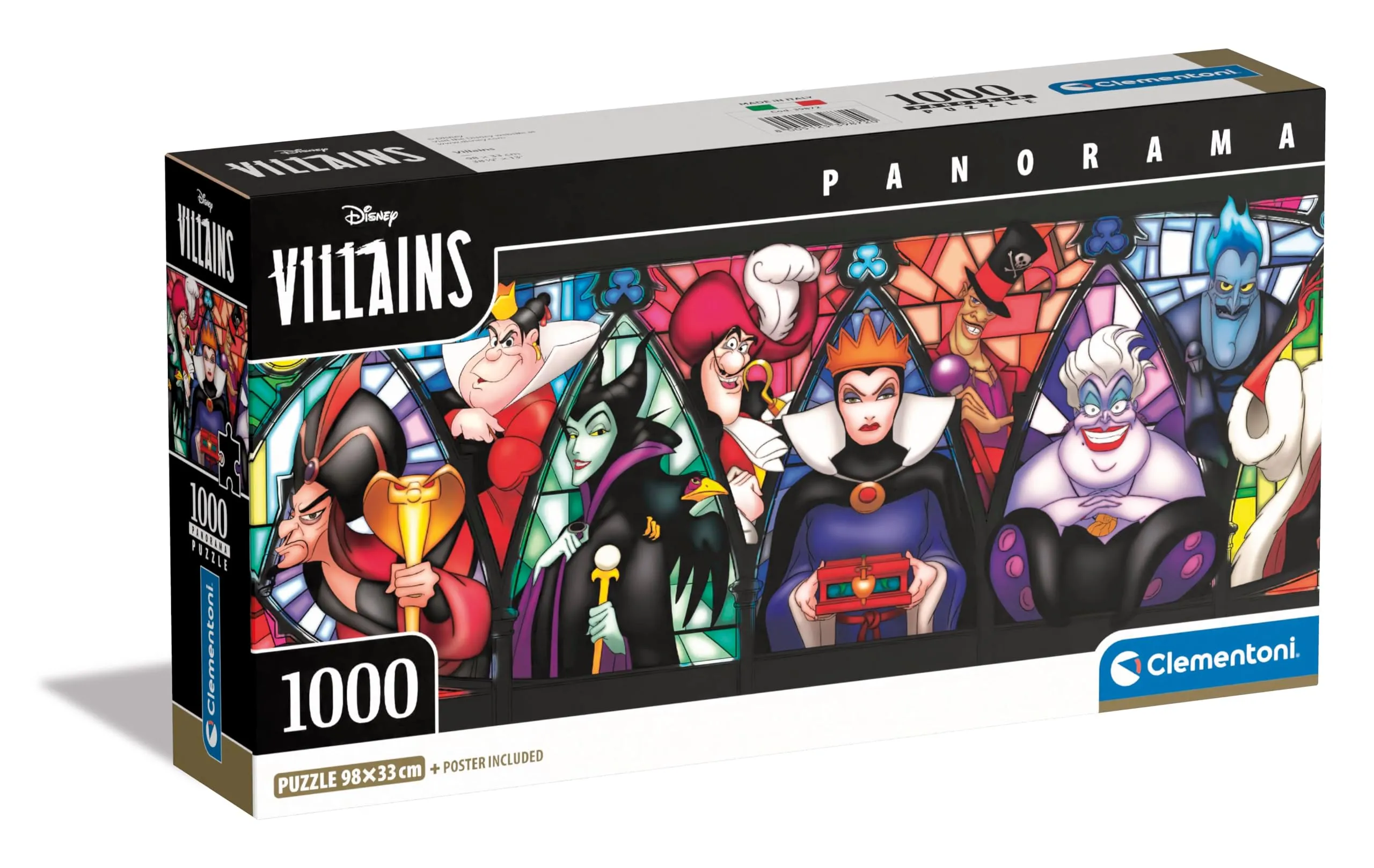 Clementoni Puzzle Panorama - Disney Villains - 1000 Pezzi - Puzzle Adulti, Poster Incluso, Puzzle Disney, Puzzle Panoramico, Divertimento Per Adulti, Made In Italy, 39872