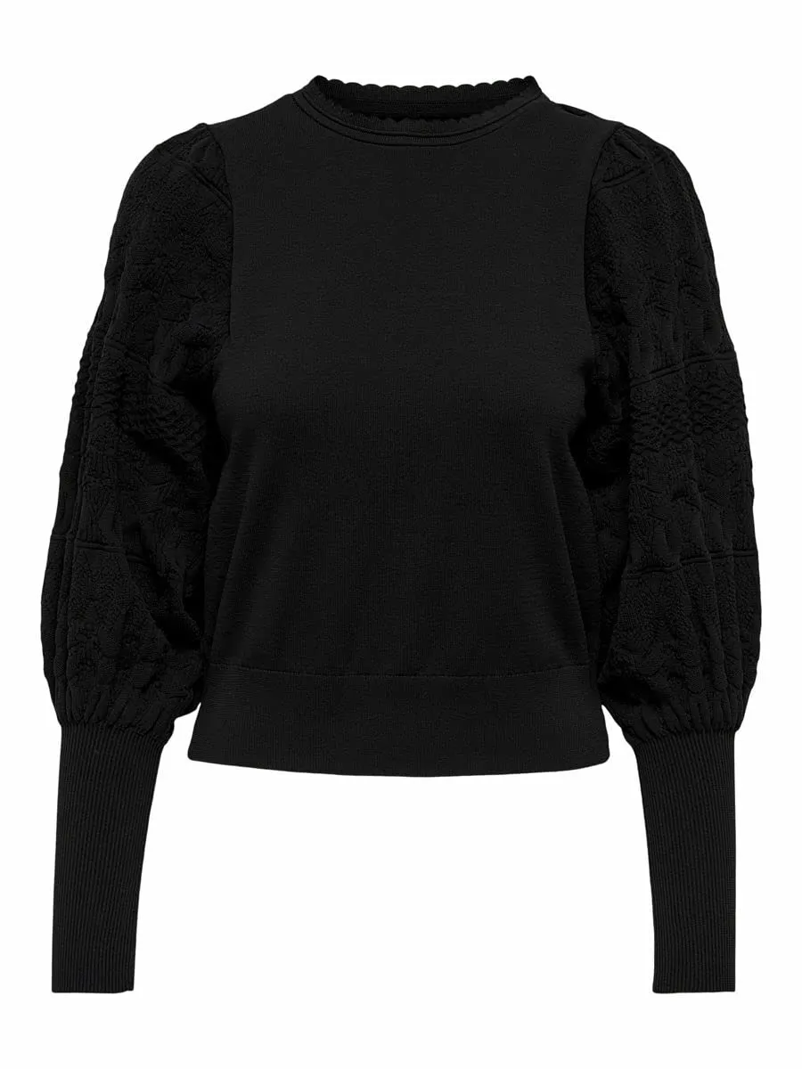 ONLY ONLMELITA L/S O-Neck Pullover Knt Noos, Pullover da Donna, Black, M