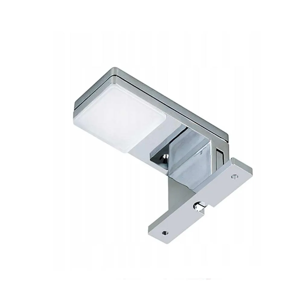 Vetrineinrete® Lampada a led per specchio da bagno 3 watt applique moderno a luce naturale nero o silver IP44 (Silver)