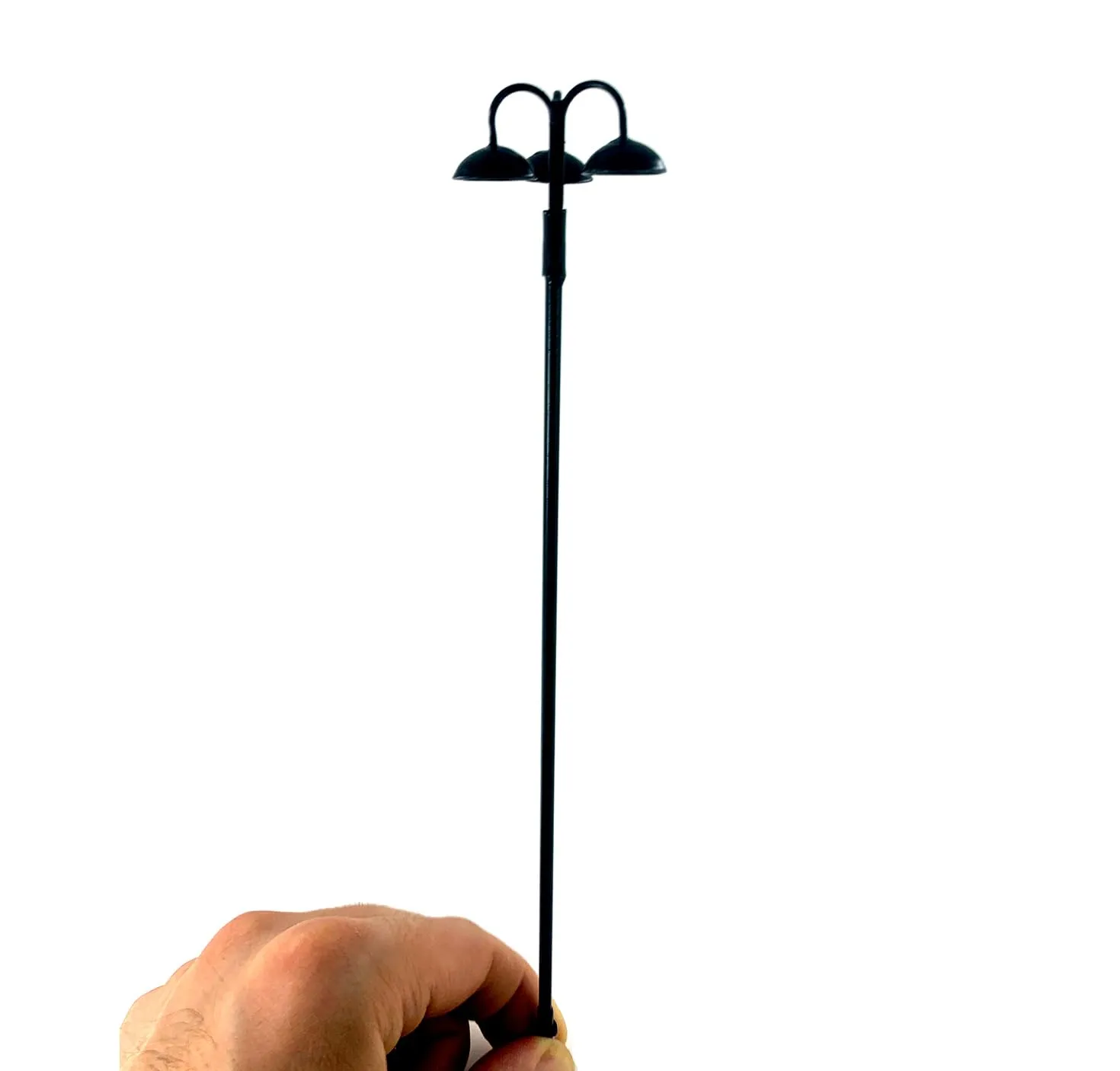 Lampione in rame 23 Cm colore nero per presepi e diorami con microlampada led
