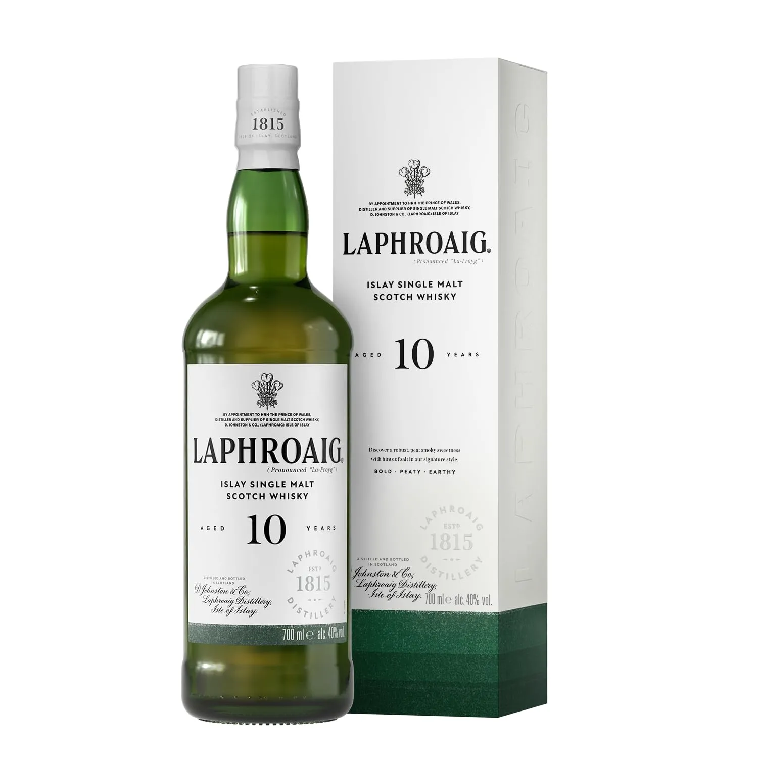 Laphroaig, Islay Single Malt Scotch Whisky 10 years, 100% orzo maltato - 1 bottiglia da 700ml