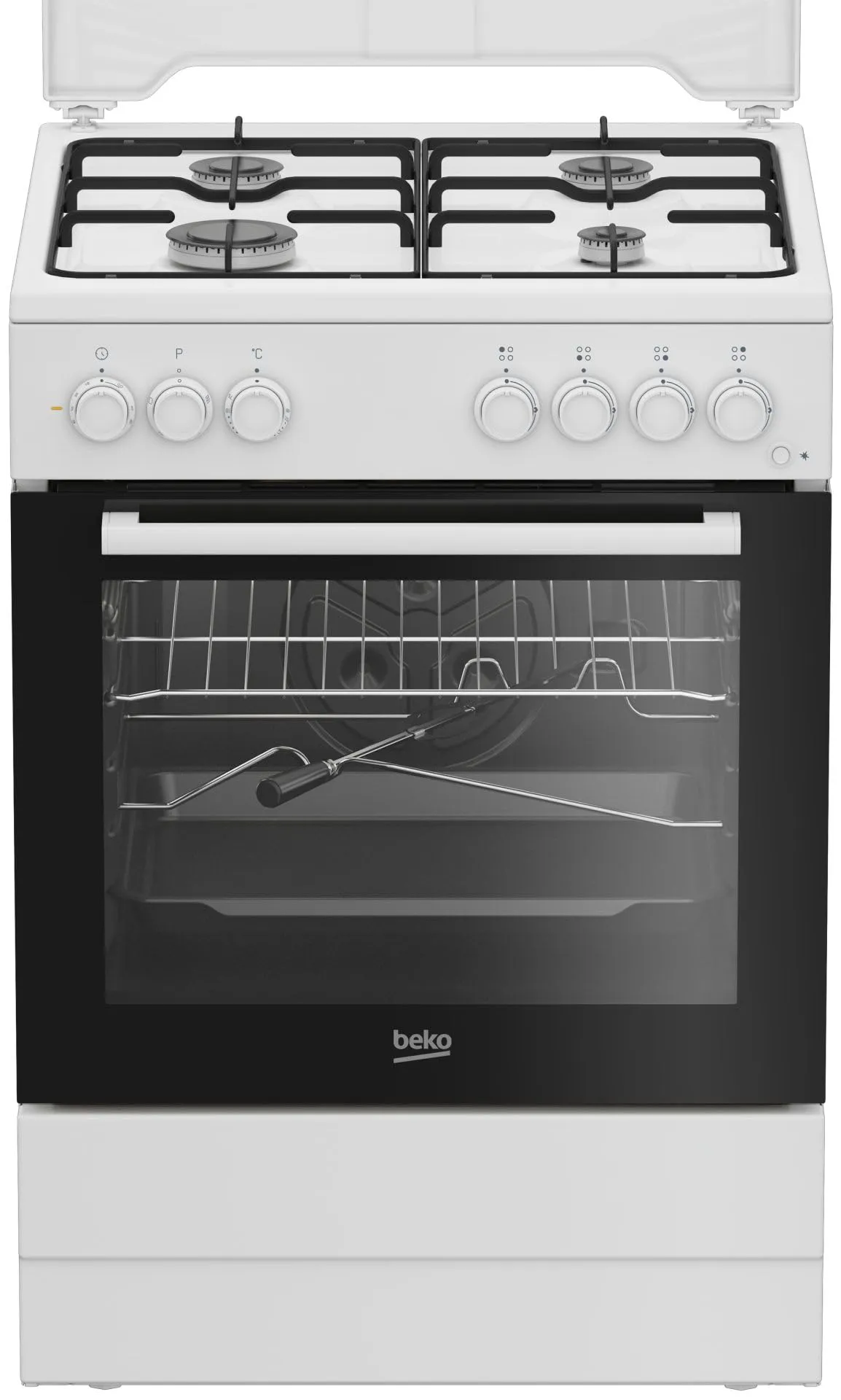 FBST62110ST - Cucina a gas con forno elettrico, 60x60 cm, Bianco, Classe energetica A