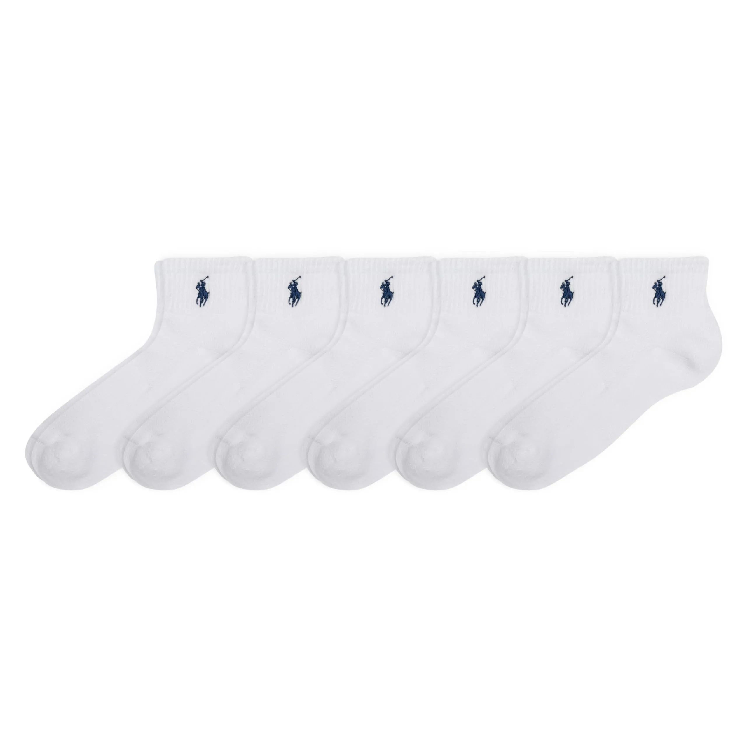 POLO RALPH LAUREN Performance Cotton Ankle Socks-6 Pair Pack-Breathable Mesh & Sport Cushioning Cuscino Quarter, Bianco, 3.5-9 UK (Pacco da 6) Donna