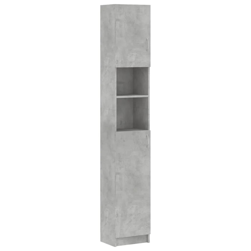 vidaXL Armadio da Bagno Grigio Cemento 32x25,5x190 cm in Truciolato