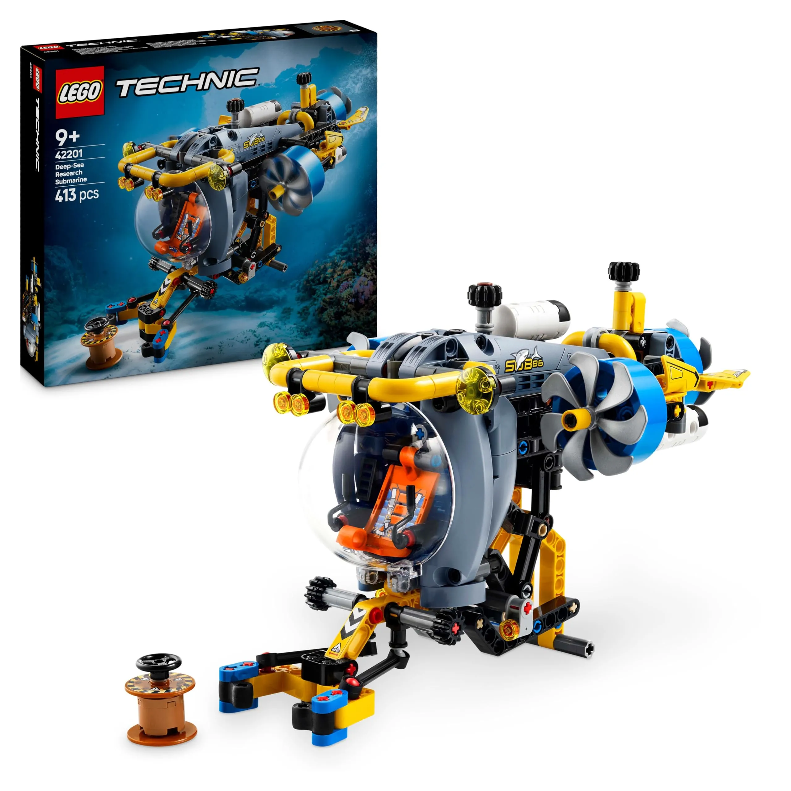 LEGO Technic Sottomarino per Esplorazioni Abissali, Giocattolo da Costruire con Eliche Mobili e Cabina Apribile, Giochi per Bambini e Bambine da 9 Anni in su, Idea Regalo di Compleanno Creativa 42201