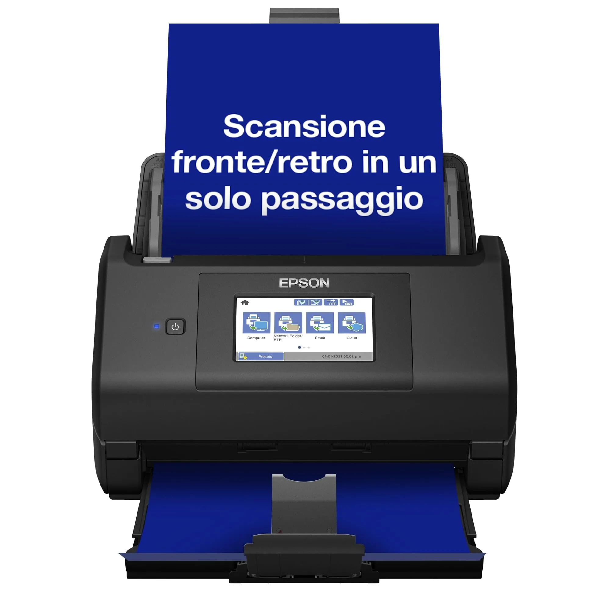 Scanner Epson WorkForce ES-580W, scanner di file (scansione senza PC, da 35 a 70 immagini al minuto, fino a DIN A4, scansione fronte-retro in un unico passaggio, allineamento automatico) Taglia unica
