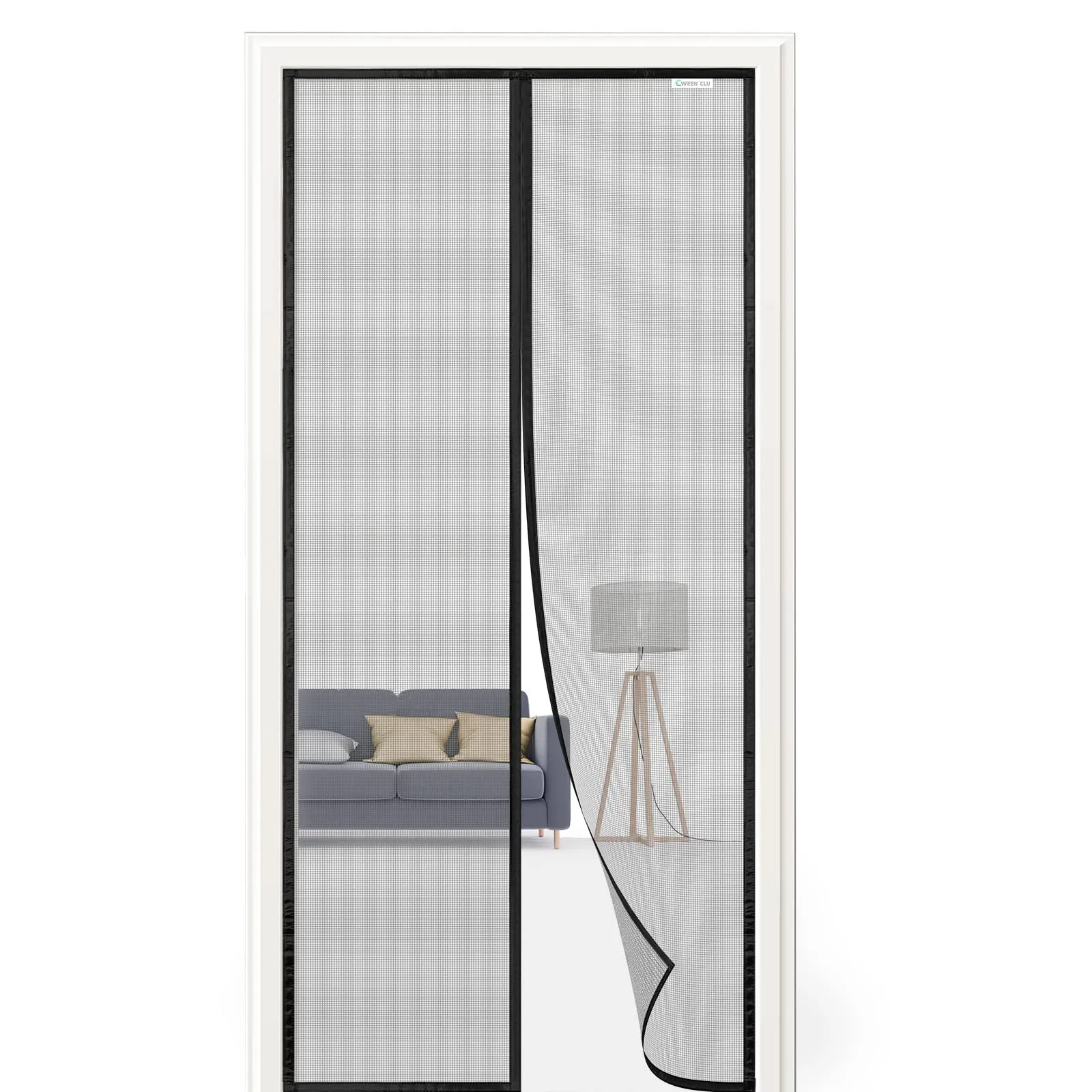 Zanzariera Magnetica 130x250 cm Adatta per Porte da Balcone, Porte Finestre, Modelli più Recenti, Senza Foratura, Nero