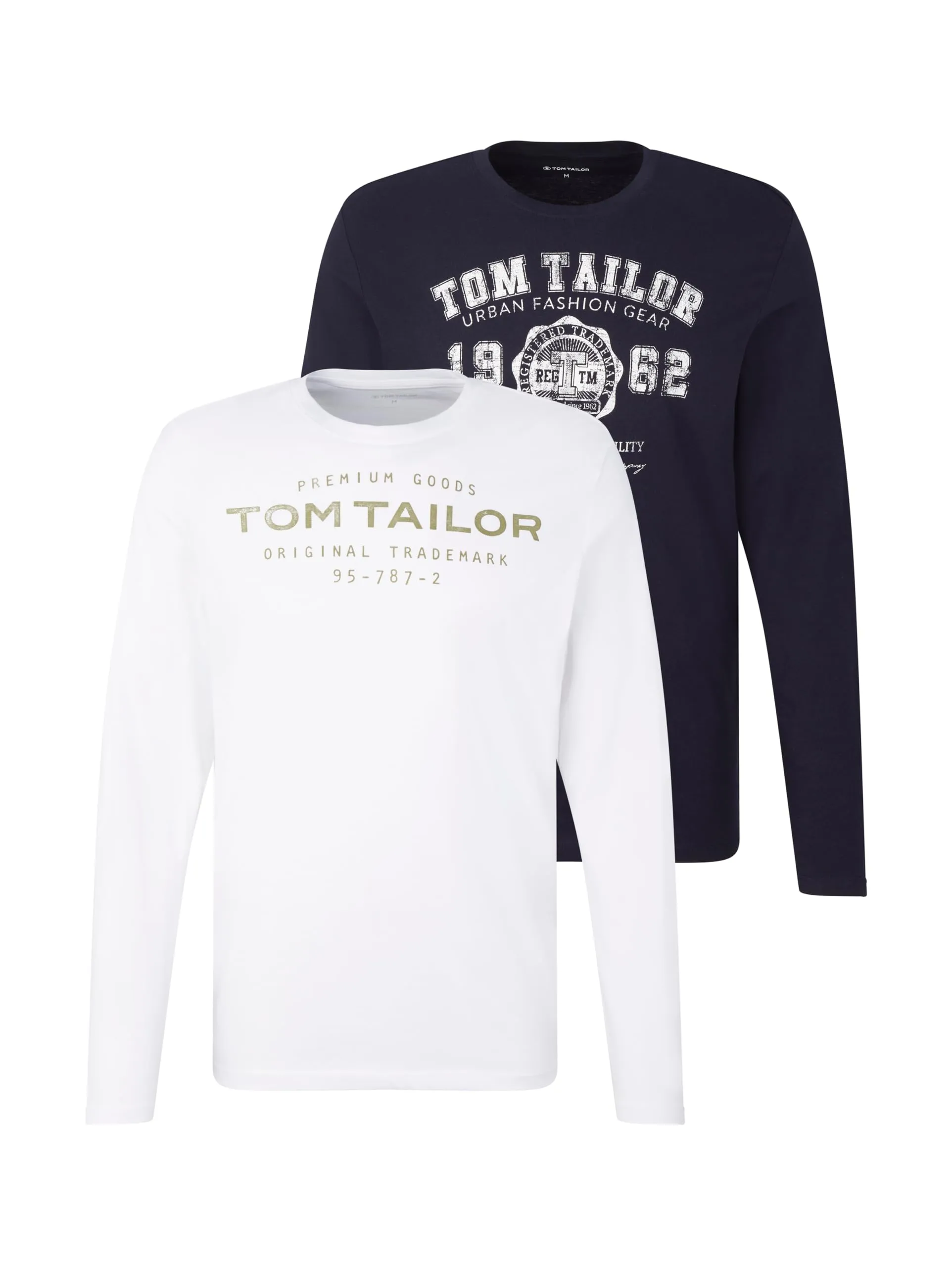 TOM TAILOR Maglia a Maniche Lunghe in Confezione Doppia, Uomo, Blu (Knitted Navy 10690), L