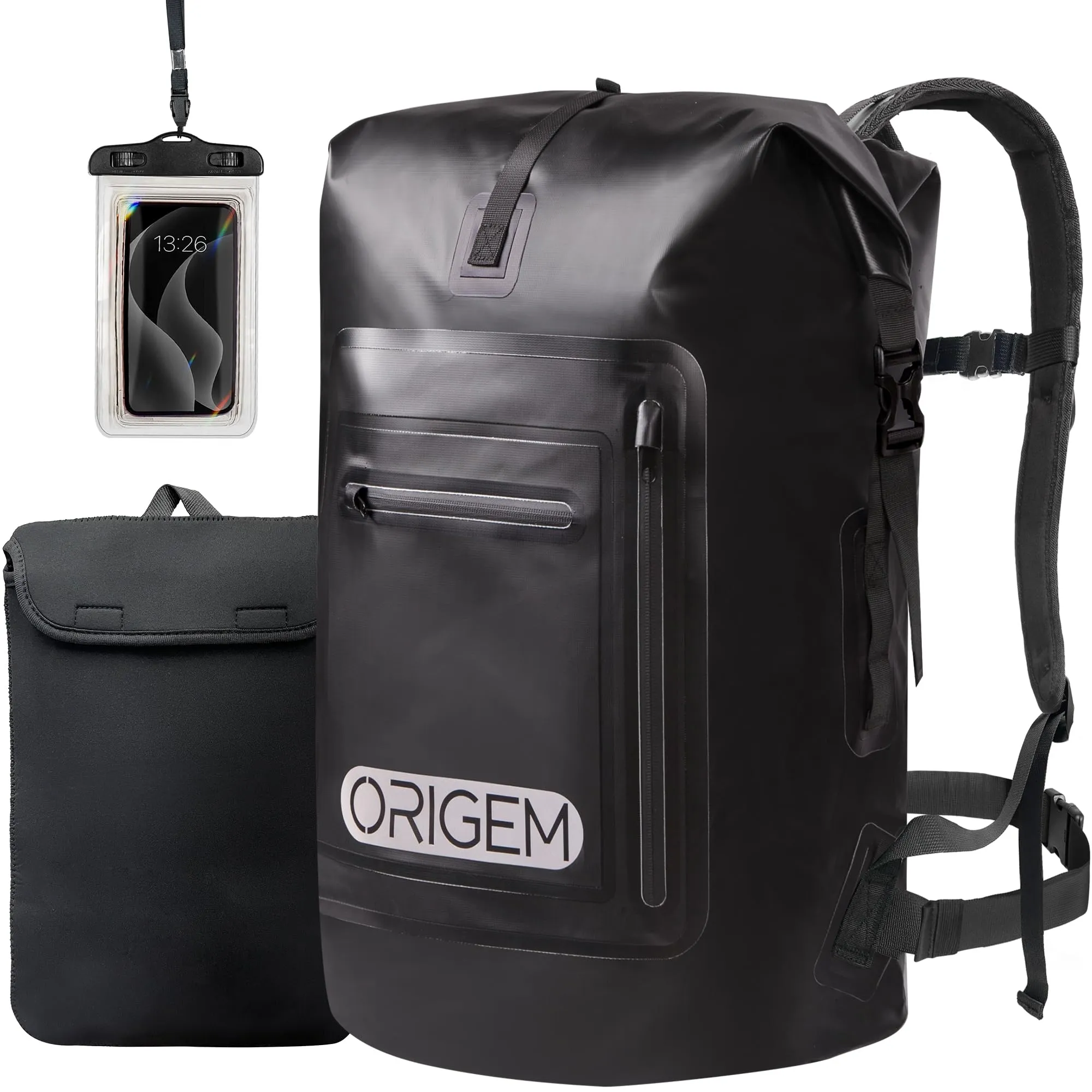 Origine Zaino Impermeabile Roll-Top Dry Bag 35L/55L/85L per Laptop Kayak, Nautica, Pesca, Nuoto e Campeggio