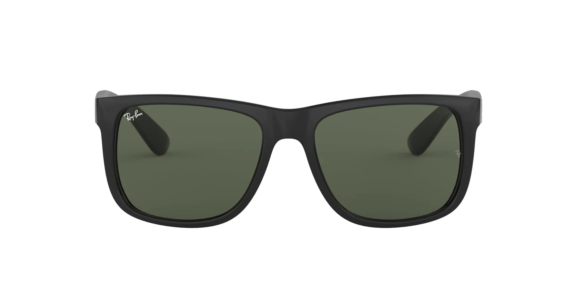 Ray-Ban Justin RB4165 Non-Polarized- Occhiali da Sole Unisex, Nero (Cornice: Nero, Lente: Verde classico 601/71), 54 mm