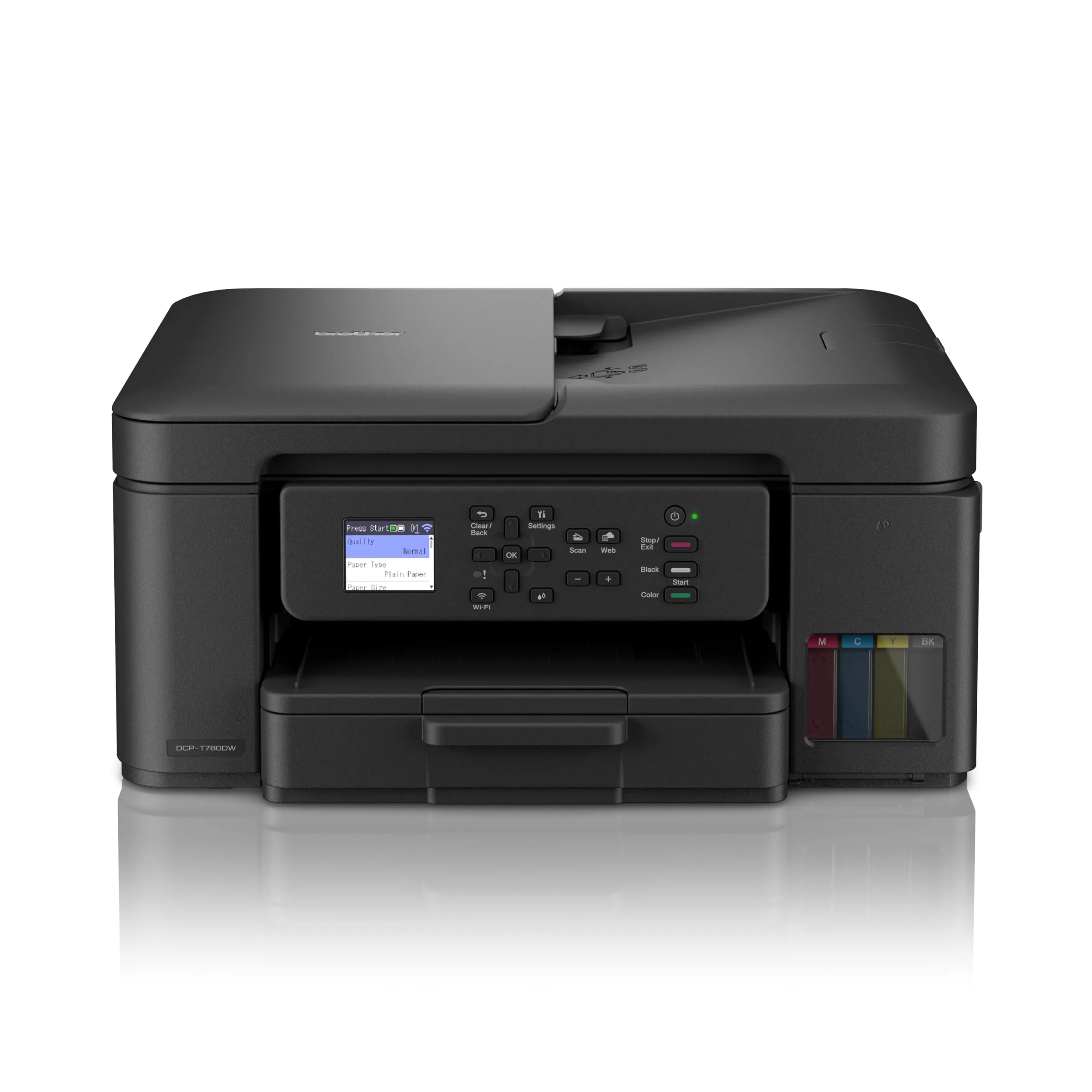 Brother DCPT780DW - Multifunzione inkjet Tankbenefit - Fino a 16 ipm - Duplex - Display a colori da 4,5 cm -Cassetto da 150 fogli - WiFi e USB - Inchiostri inbox da 15.000 pag Nero e 5.000 pag Colori