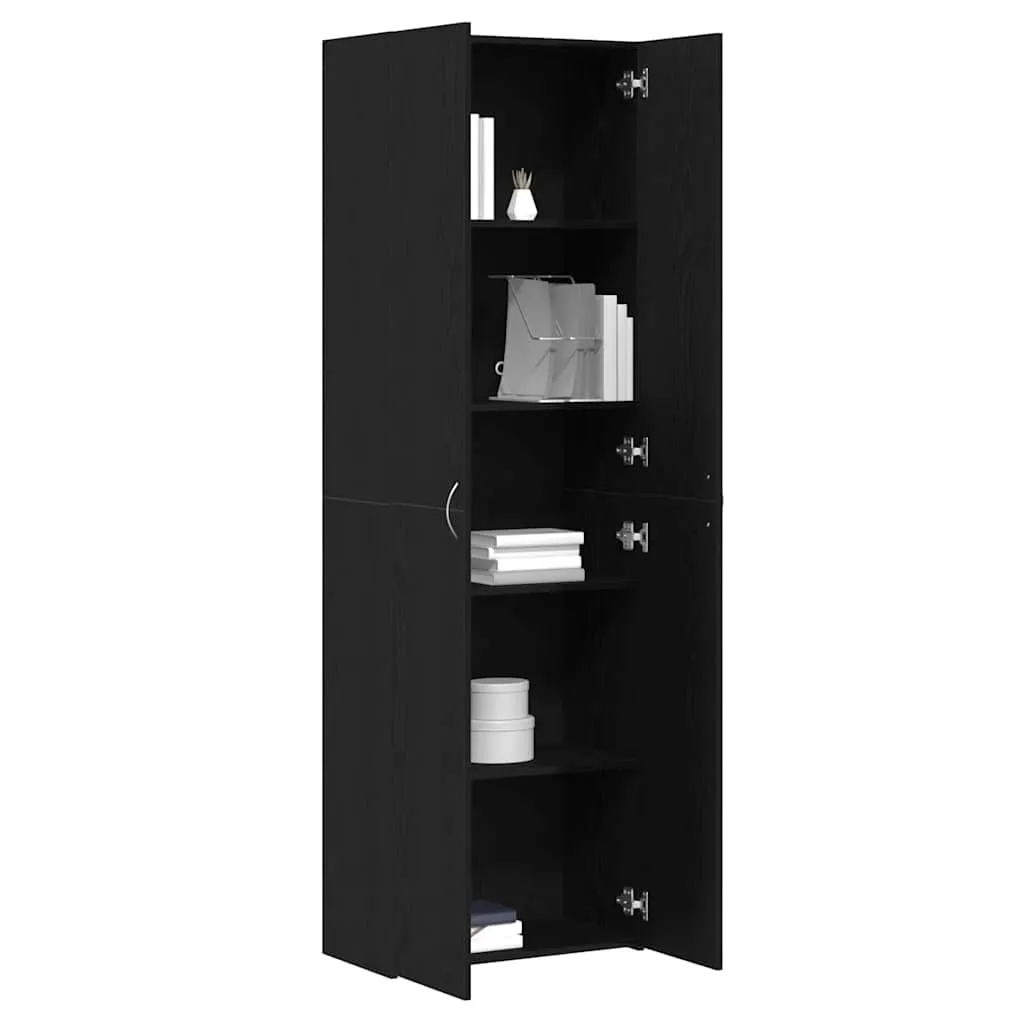 vidaXL Armadio per Ufficio in Rovere Nero di 60 x 32 x 190 cm, Fatto di Legno assemblato. Questo Armadio Moderno ha Quattro Ripiani, Perfetti per sistemare Le tue Cose. È Ideale per Il Soggiorno, Un