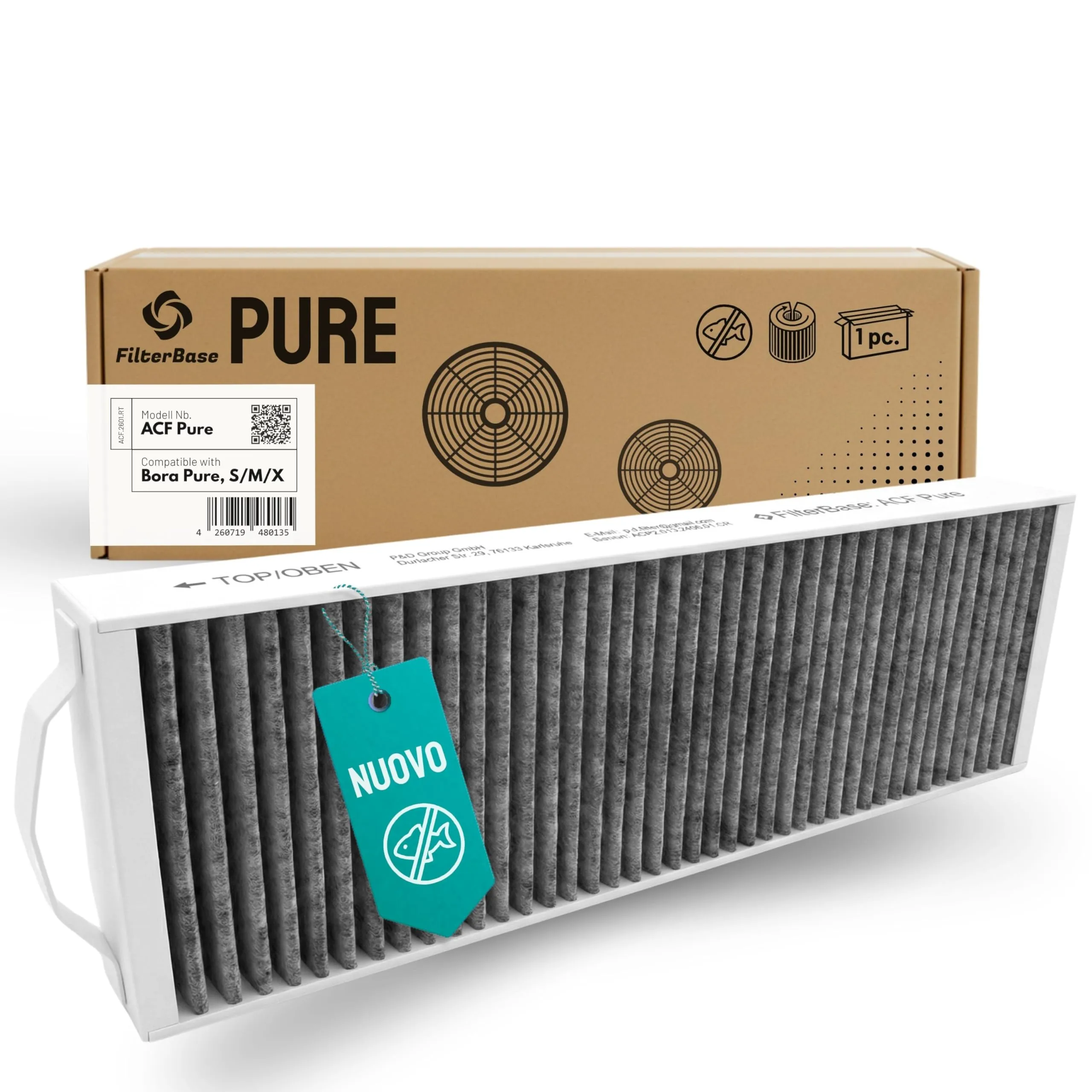 FilterBase® Filtro a carbone attivo compatibile con il filtro Bora Pure PUAKF | Filtro al carbone di alta qualità per la tua piastra di cottura PURU o PUXU con ricircolo d'aria