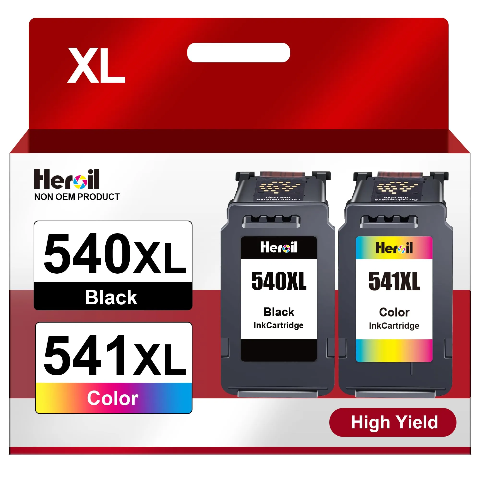 Heroil PG540 XL Nero CL541 XL Colore Cartucce d'inchiostro Sostituzione per Canon 540 PG-540 CL-541 per Canon TS5150 per Pixma MG3600 MG3650S MG3650 MG4250 MX475 TS5100 MG3150 MX535((Nero e Colore)