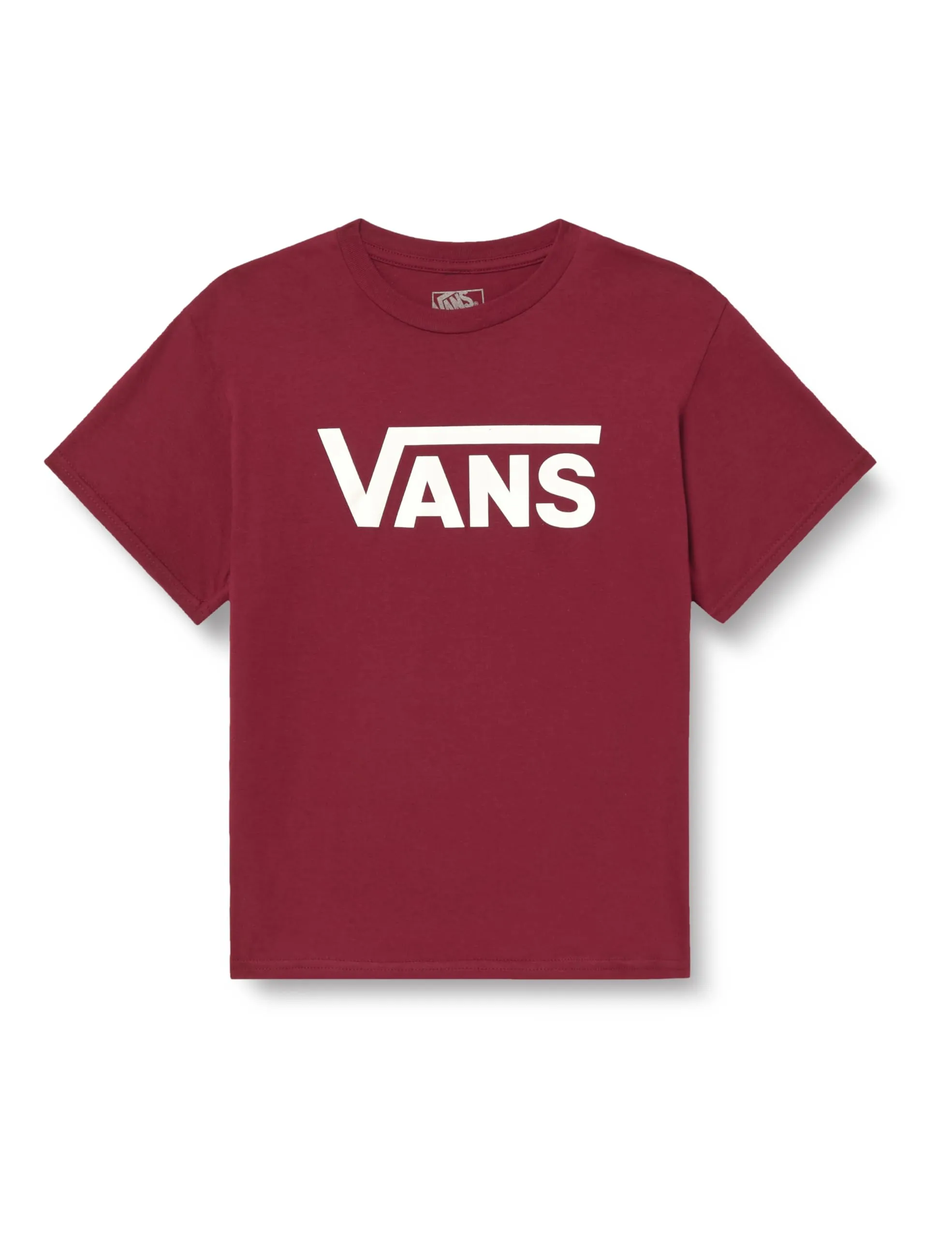 Vans Classic Drop V SS Crew Tee-b T-Shirt, Bordeaux e Bianco, 12-14 Anni Bambini e Ragazzi