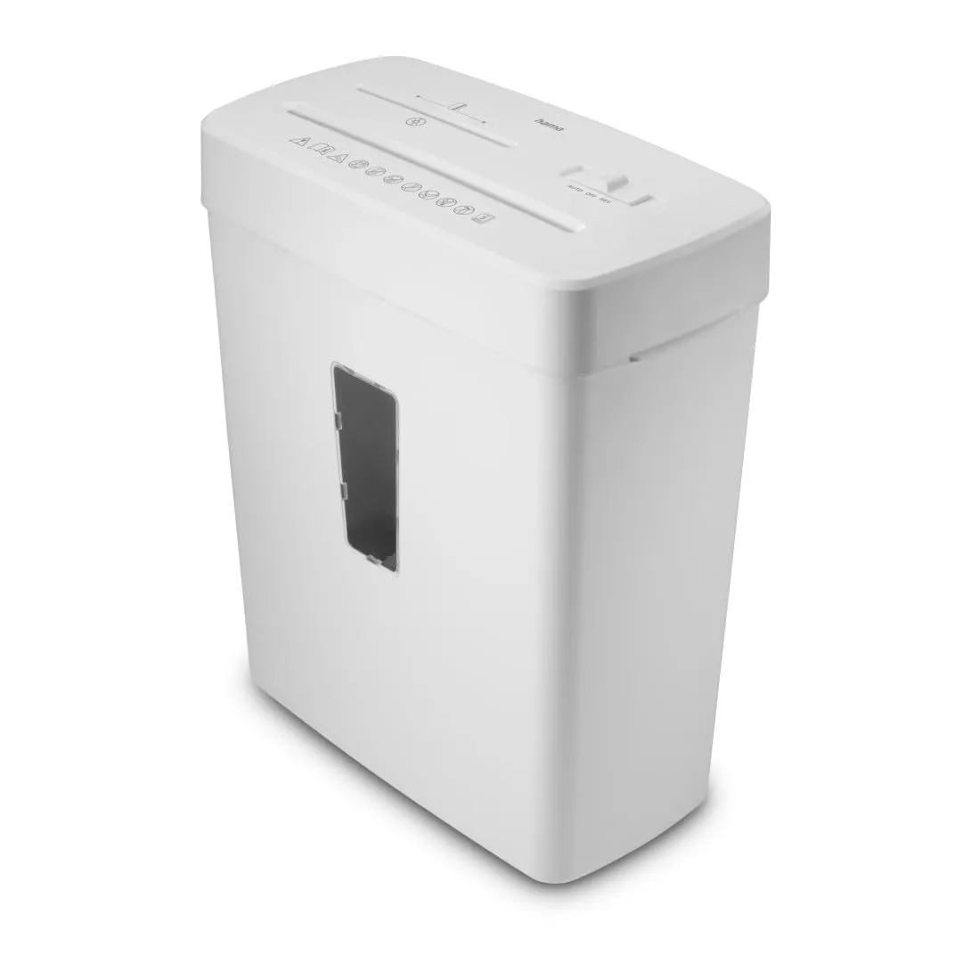 Hama Trituratore Carta Distruggidocumenti Carta DVD Graffette 5 Fogli A4 Lame Acciai Sicurezza Automatica/Off Funzione Ritorno Cestino 13L Sicurezza P5 T2 E2 O1 Bianco