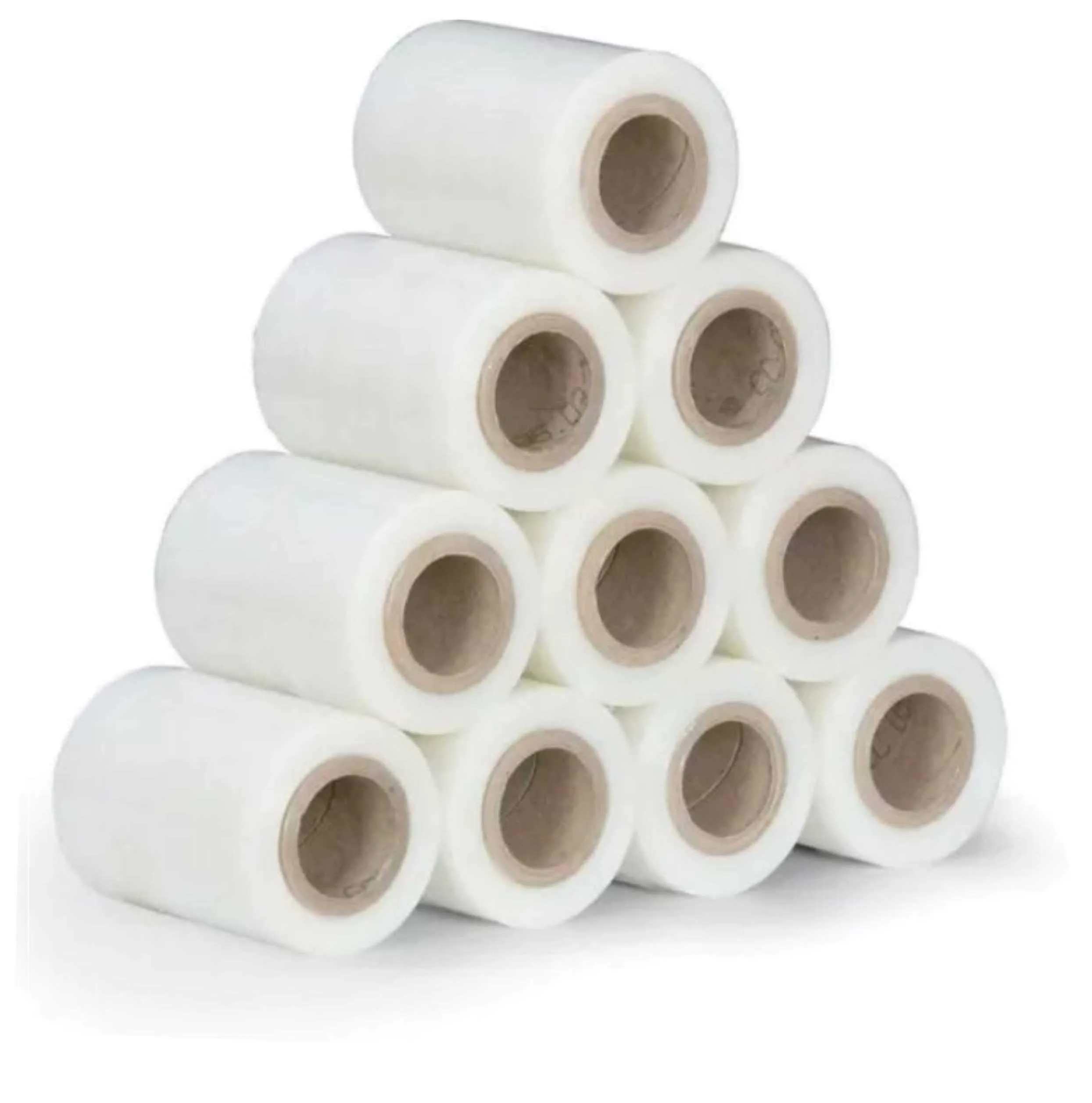 10 mini pellicole elastiche 10 cm x 150 m, 23 my, trasparenti