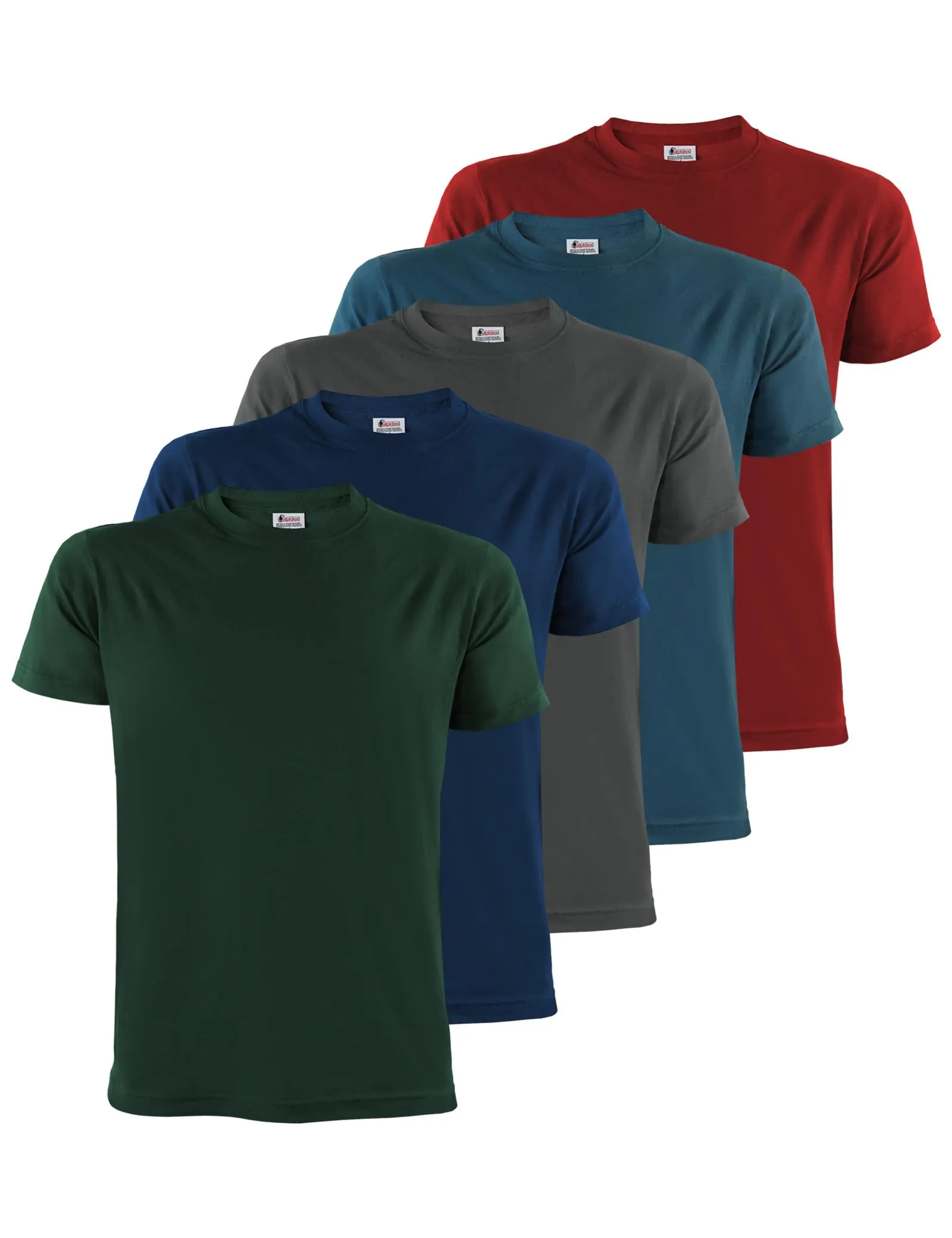 ALPIDEX T-Shirt Magliette da Uomo Confezione da 5 con Girocollo - Taglie S M L XL XXL 3XL 4XL 5XL, Taglia:M, Colore:Earth
