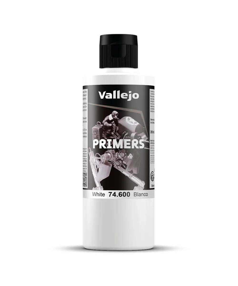 Vallejo - Colore per modellini, primer per poliuretano, 200 ml, bianco