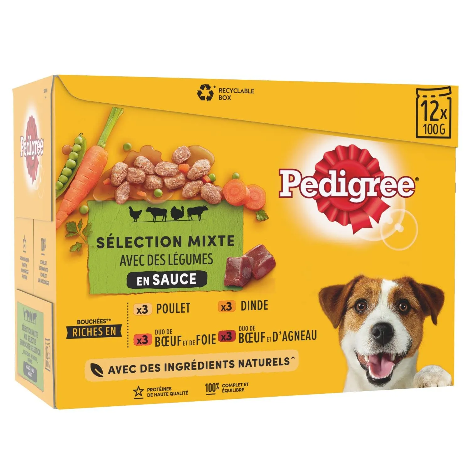 PEDIGREE Pochette de plat en sauce pour chien 12 x 100g (4)