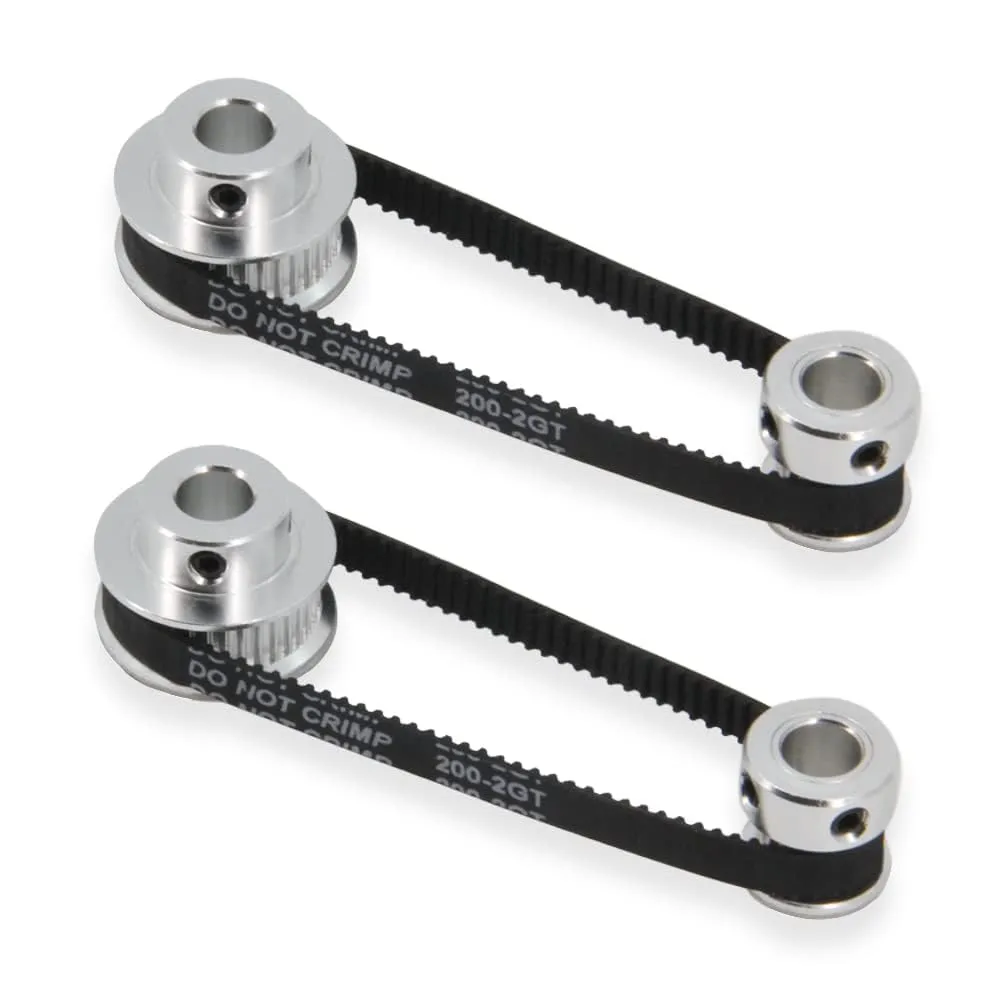 TUZUK Set da 2 pezzi GT2 Ruota sincrona 20 e 36 denti Puleggia dentata in alluminio con foro da 8 mm con cinghia dentata da 2 pezzi Lunghezza 200 mm Larghezza 6 mm (20-36T-8B-6)