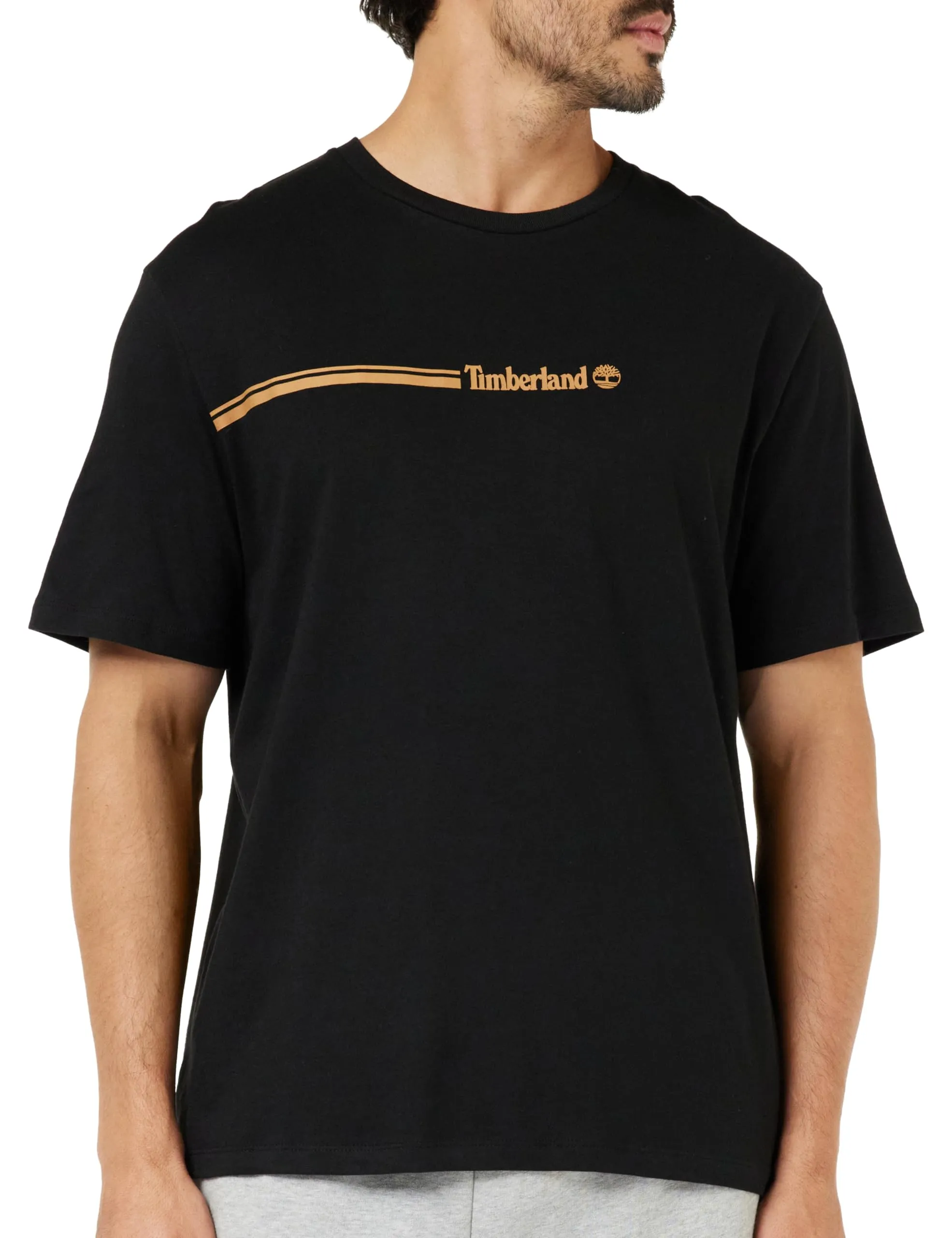Timberland Short Sleeve Tee 3 Tier3 T-Shirt, Black, XL Uomo