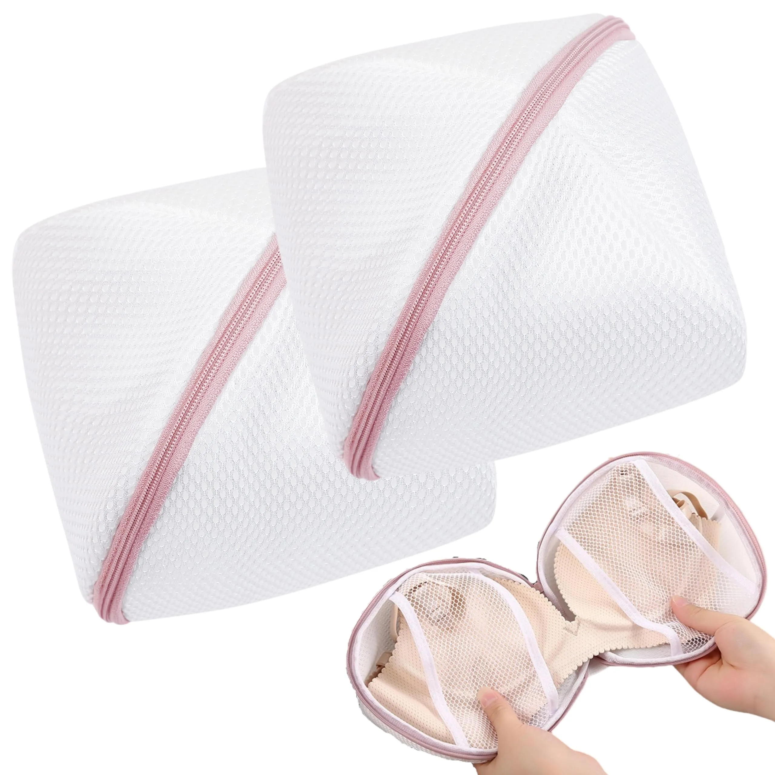MARIMIYA 2 Sacchetti Salva Reggiseno per Lavatrice, Porta Reggiseno con Cerniera Nascosta, Reti Bucato Antideformazione per Bralette e Intimo Delicato