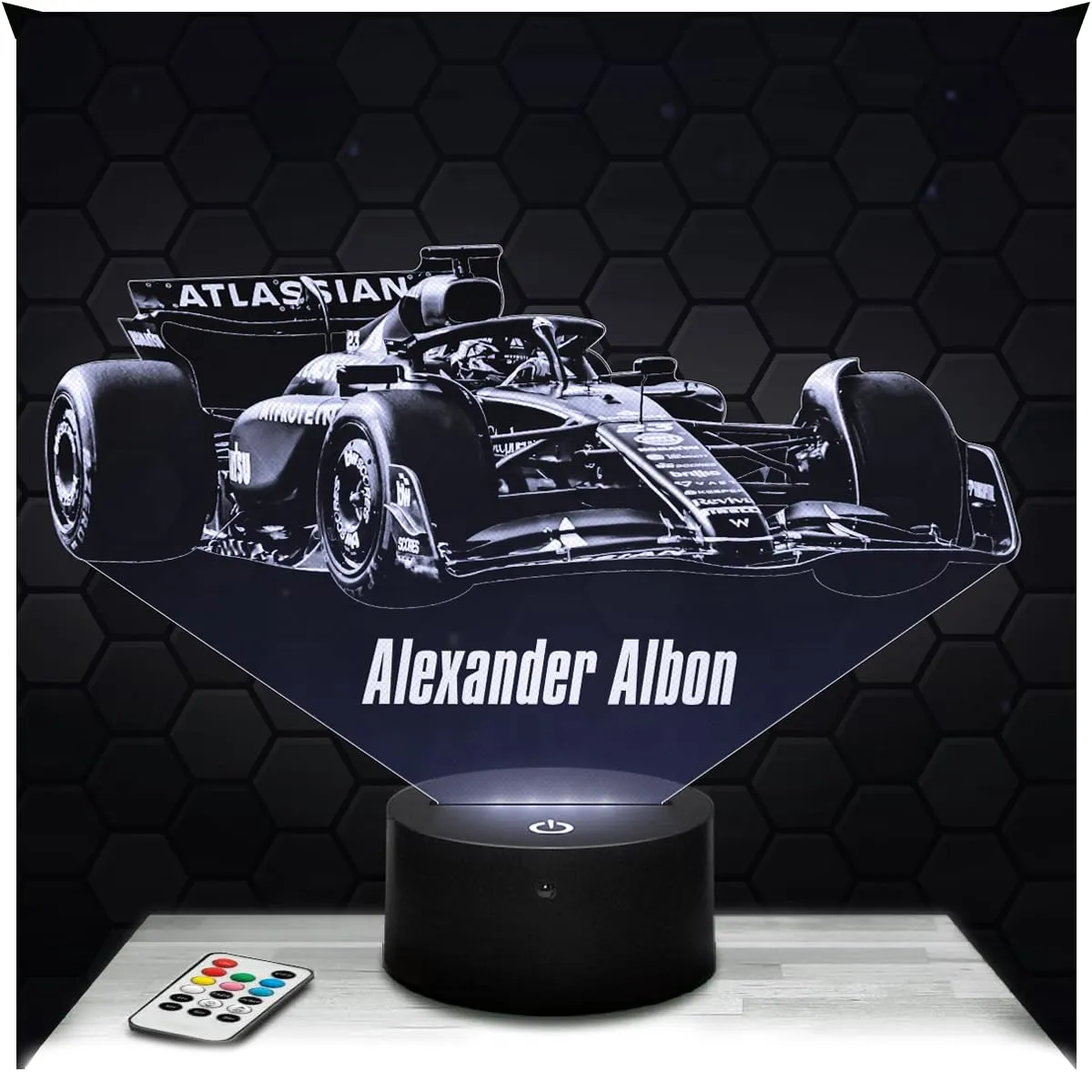 Lampe de chevet, Veilleuse Tactile Formule 1 F1 - Ayrton.S Lampe 3D LED illusion, Idée cadeau Noël anniversaire garçon et fille Lampe de nuit chambre d'enfant ou adulte TOP