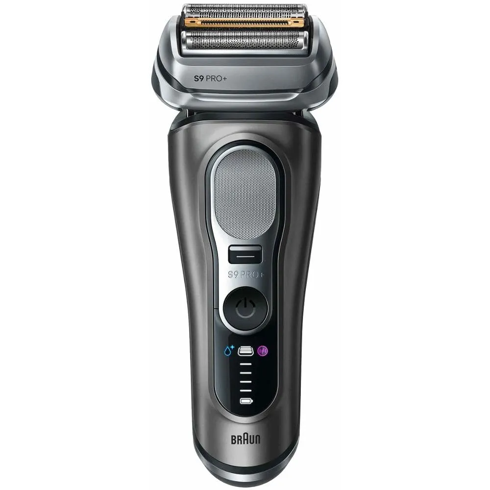 Braun Rasoio Elettrico Uomo Series 9+ PRO 9615S Argento, Impermeabile, Lame di Precisione Ultra-Sottile E Trimmer Pro Trimmer Per Rasare La Barba, Cofanetto Rasatura Con Custodia Da Viaggio