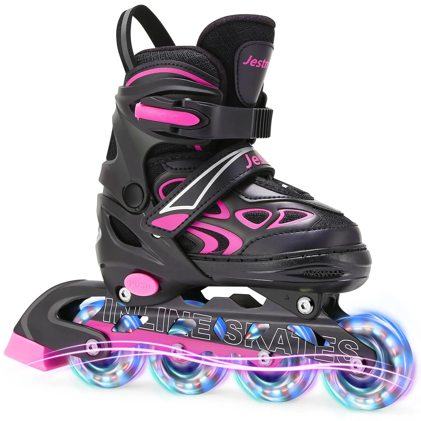 Pattini in Linea Bambina, pattini a rotelle regolabili per bambini ragazzi ragazze con ruote di illuminazione, pattini regolabili per principianti bambini (M (EU 32-36))
