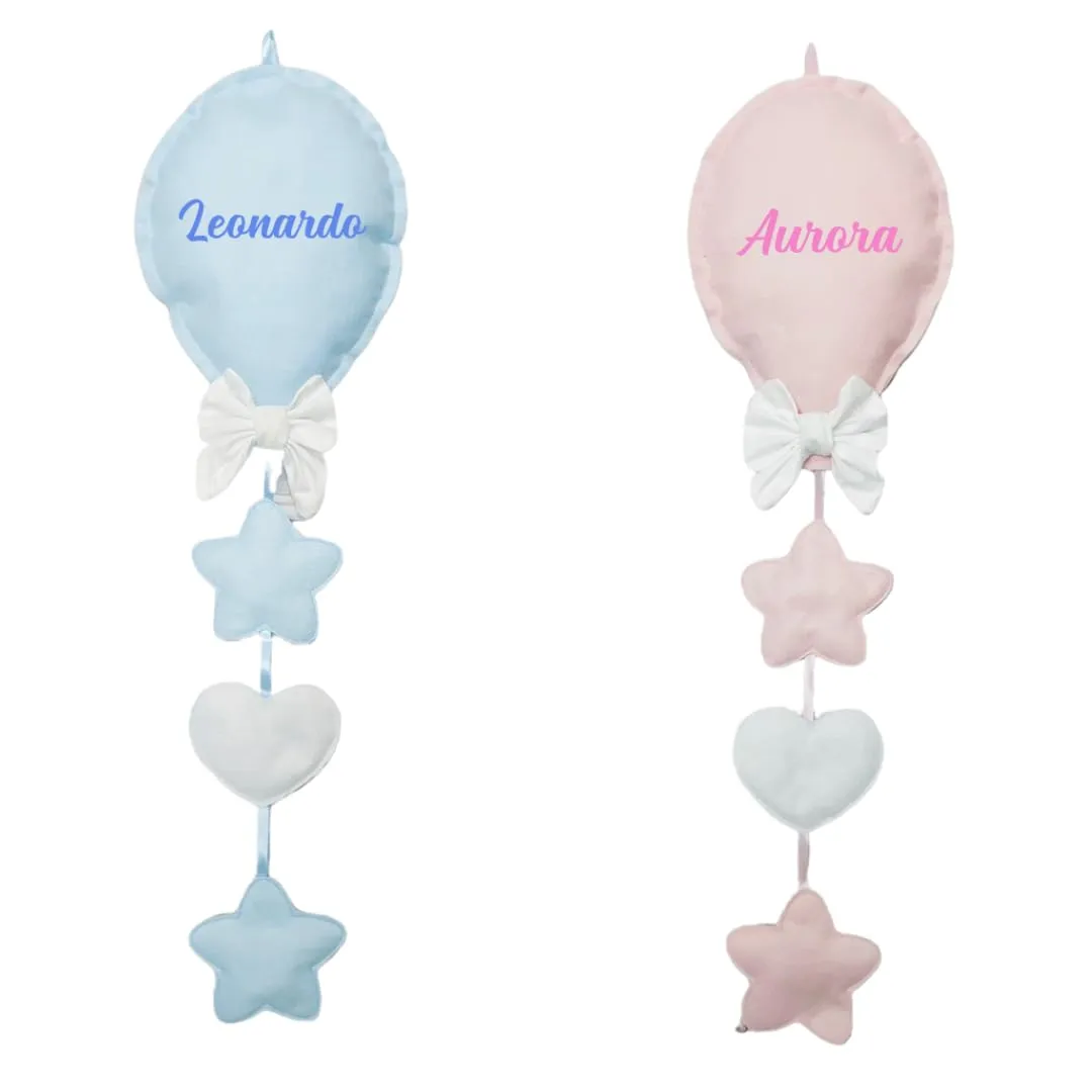Fiocco nascita con nome | coccarda benvenuto bimbo bimba | palloncino | 65 centimetri